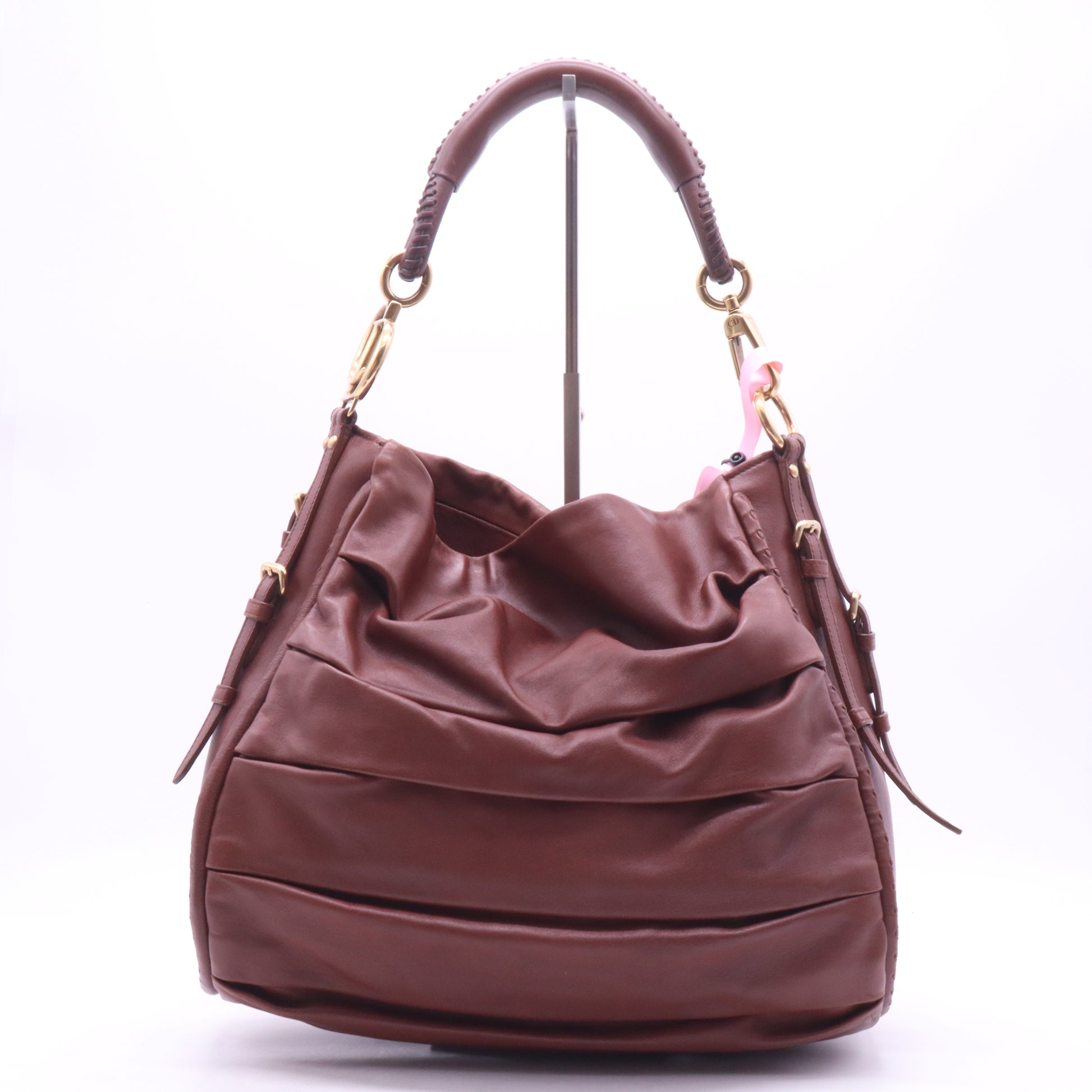 Christian Dior Lambskin Medium Libertine Hobo Brown Twins LDJ3951