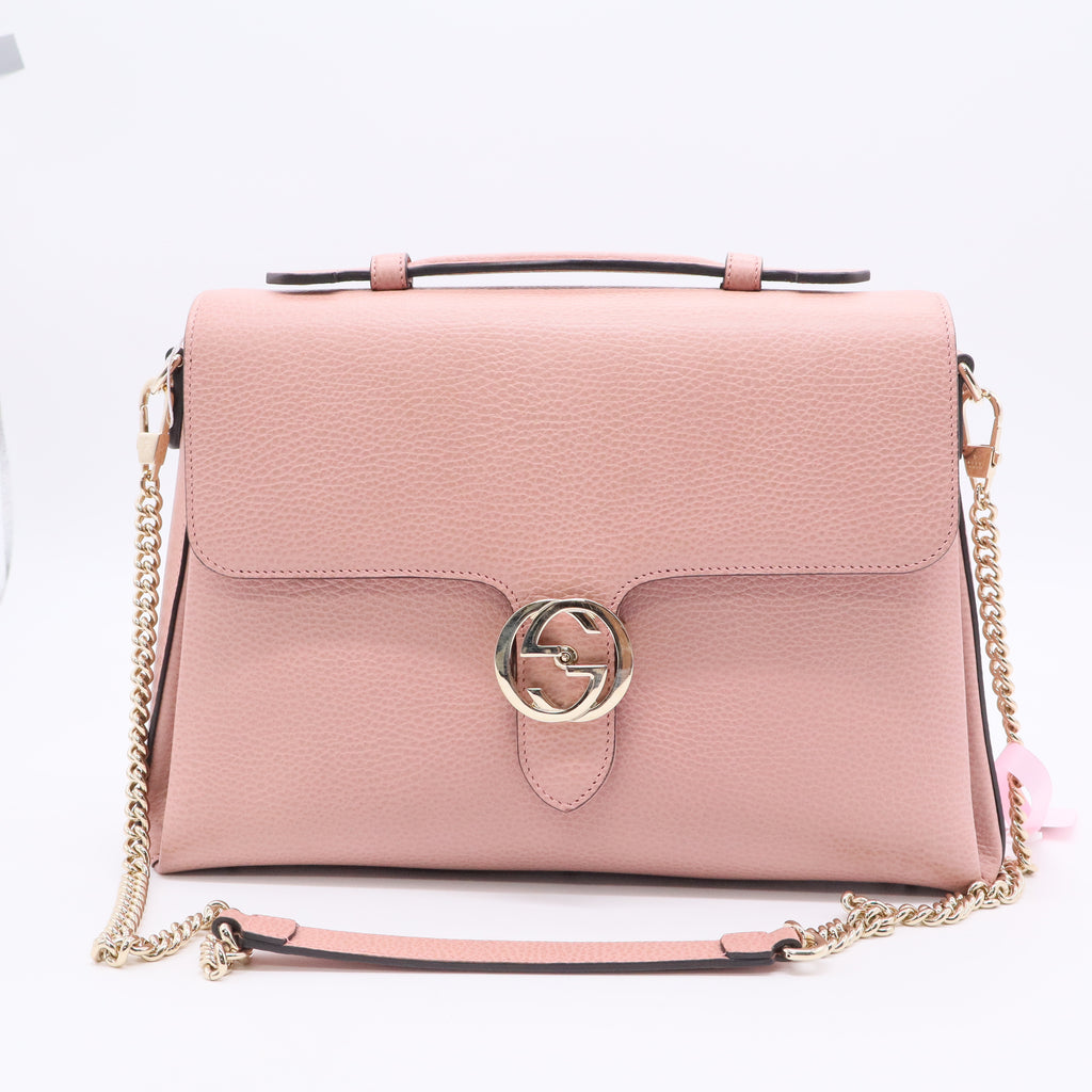 Large Dollar Calf Interlocking Shoulder Bag twins LDJ3429