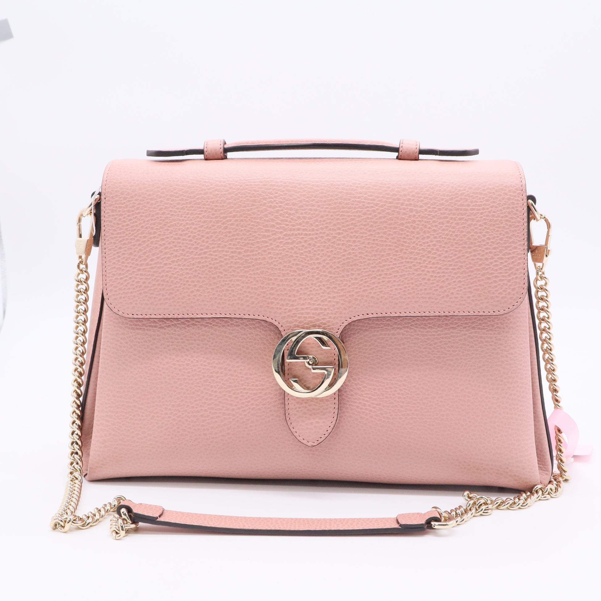 Large Dollar Calf Interlocking Shoulder Bag twins LDJ3429