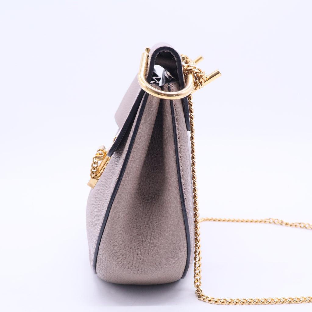 Grained Lambskin Drew Shoulder Bag Motty Grey B12320