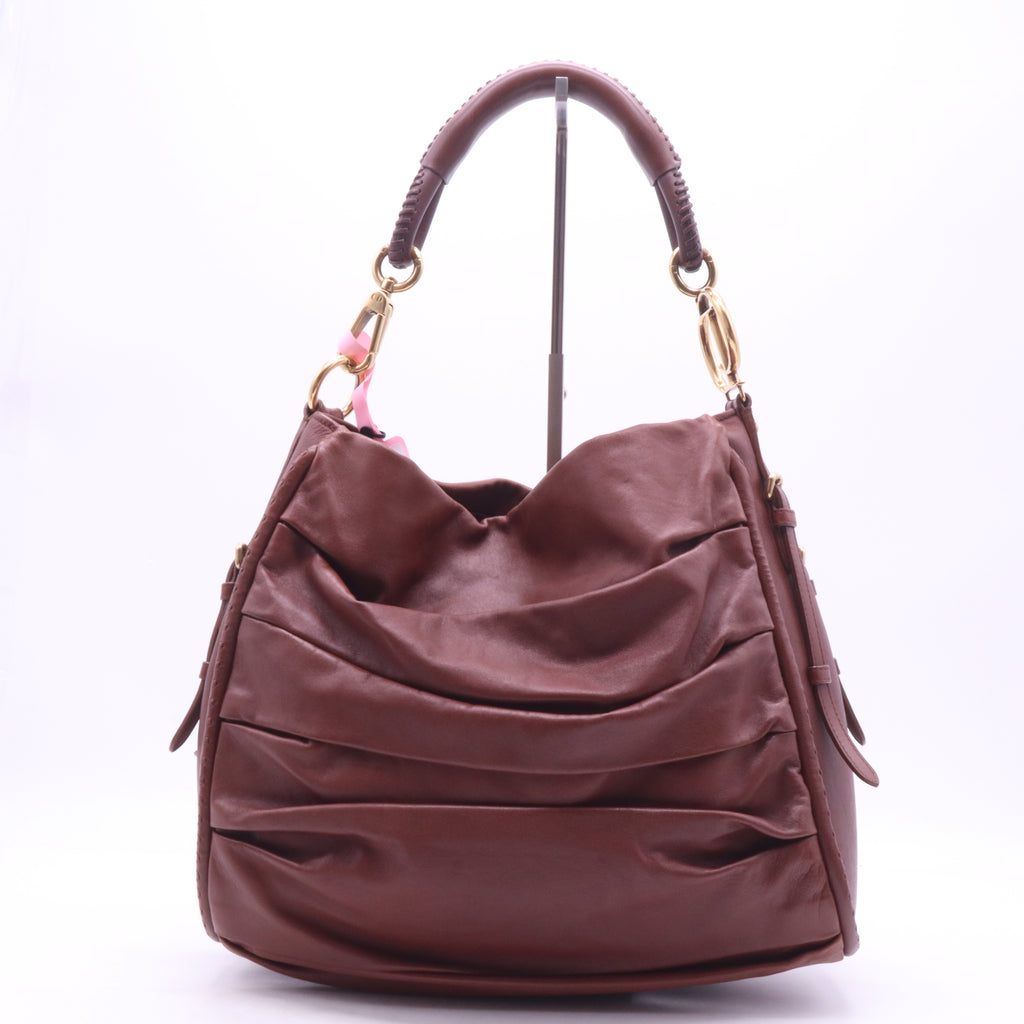 Christian Dior Lambskin Medium Libertine Hobo Brown Twins LDJ3951