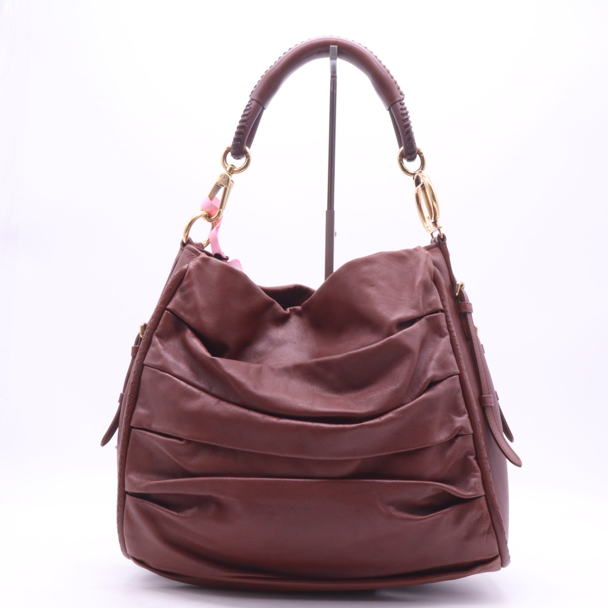 Christian Dior Lambskin Medium Libertine Hobo Brown Twins LDJ3951
