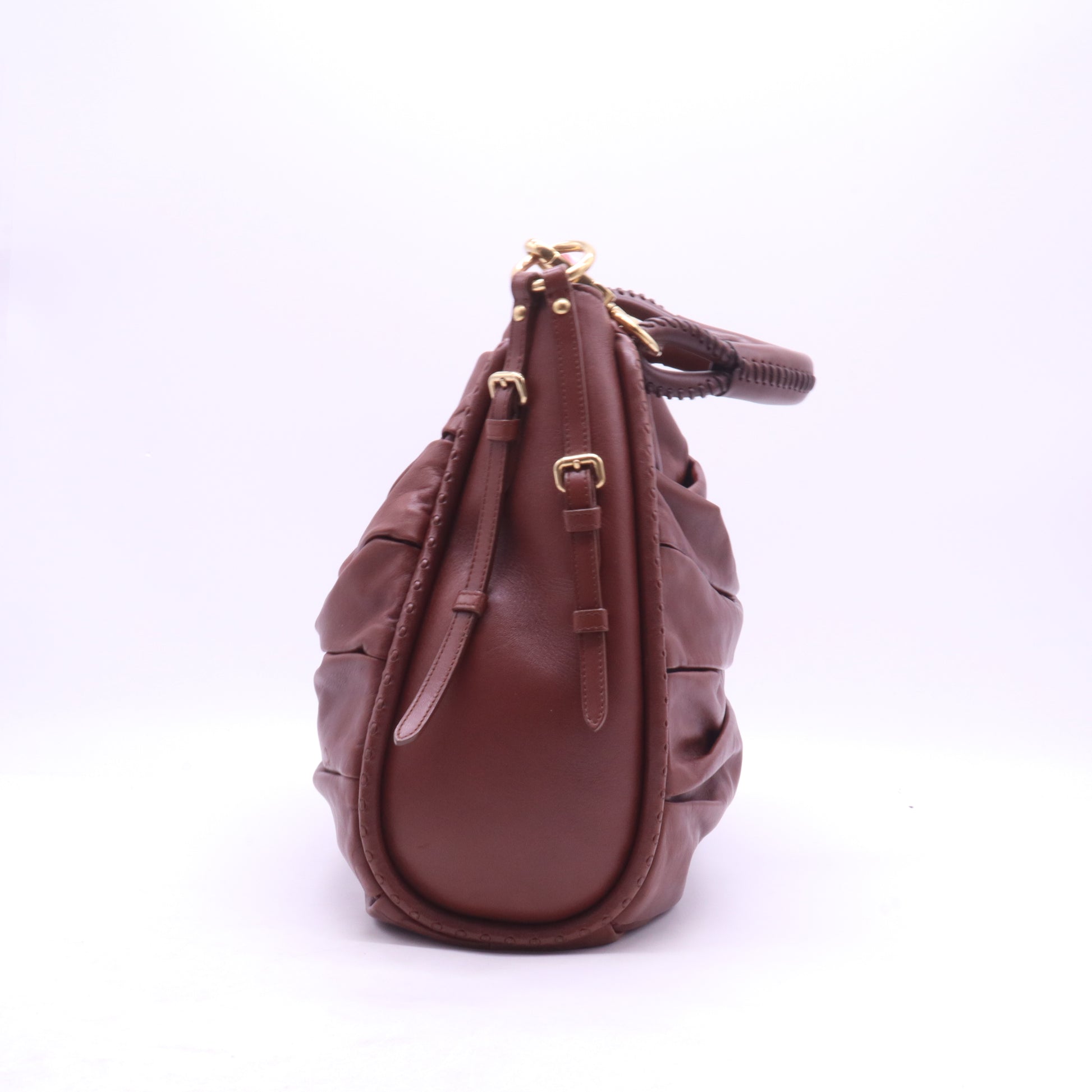 Christian Dior Lambskin Medium Libertine Hobo Brown Twins LDJ3951
