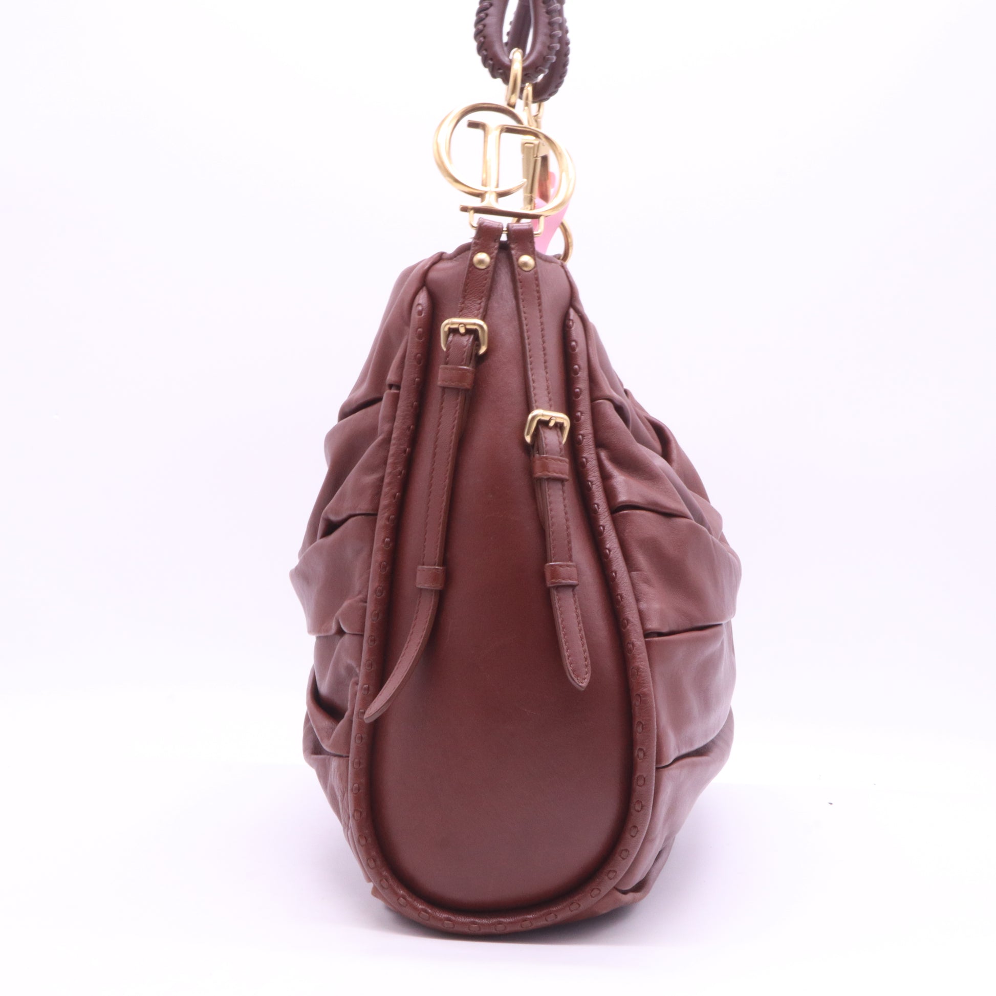 Christian Dior Lambskin Medium Libertine Hobo Brown Twins LDJ3951