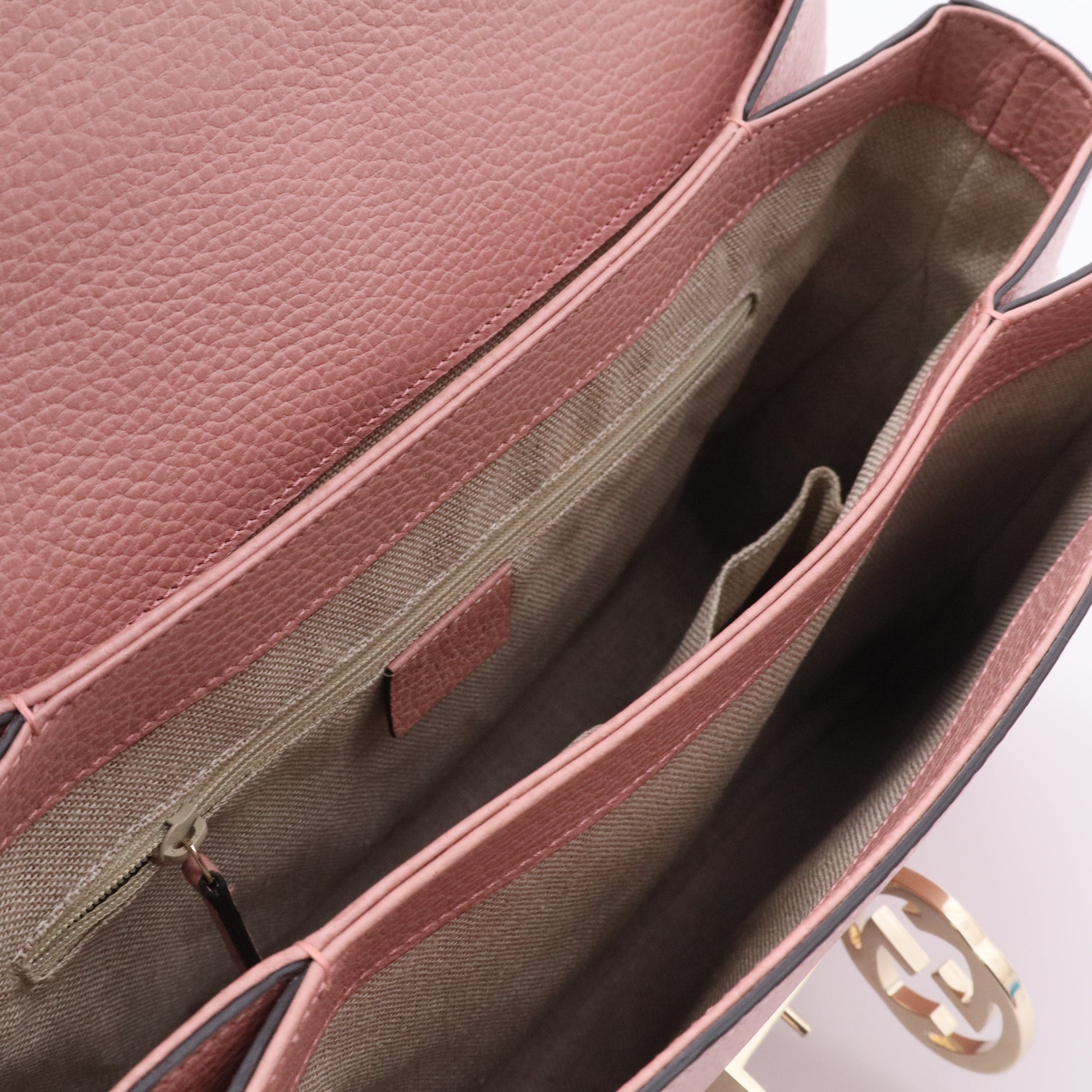Large Dollar Calf Interlocking Shoulder Bag twins LDJ3429