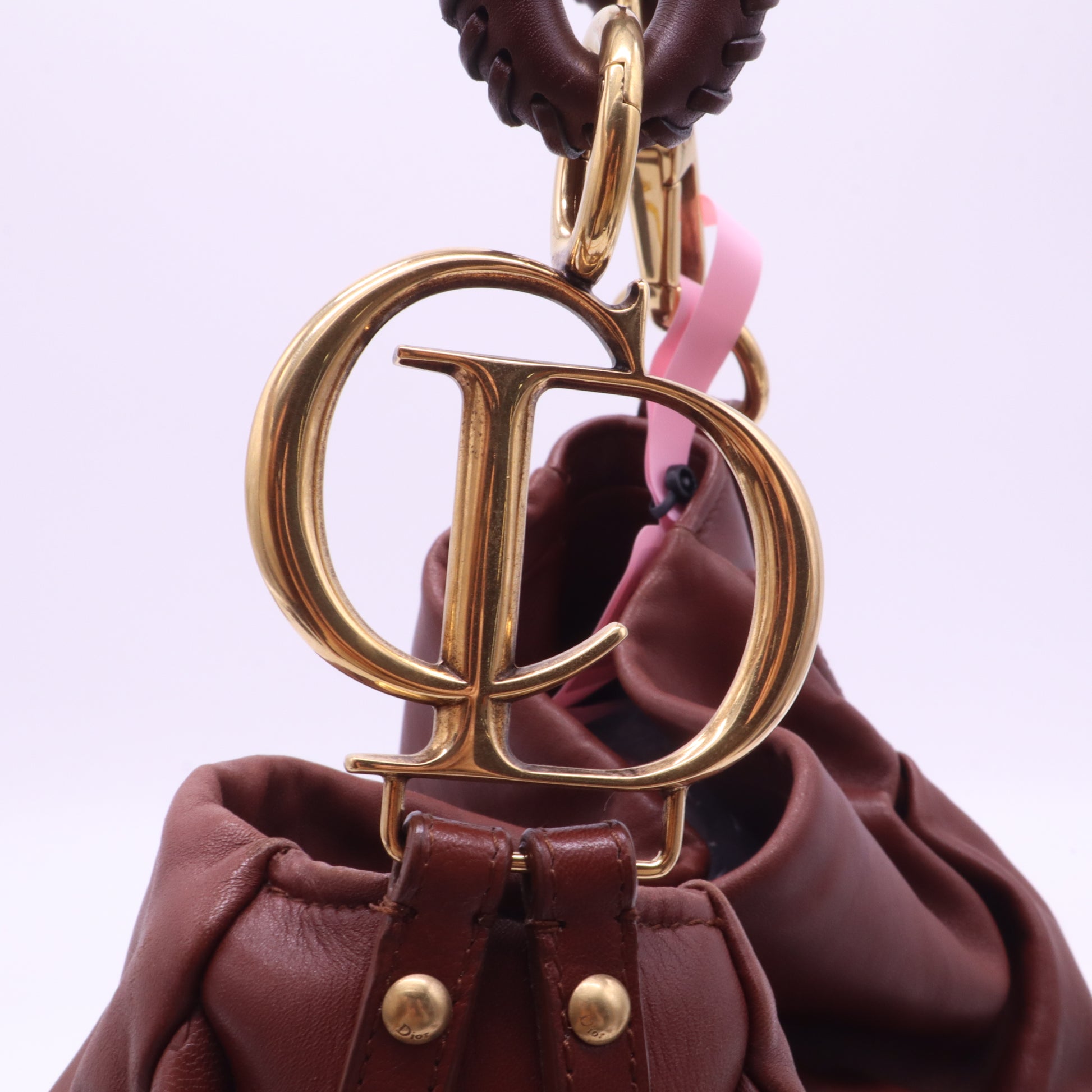 Christian Dior Lambskin Medium Libertine Hobo Brown Twins LDJ3951