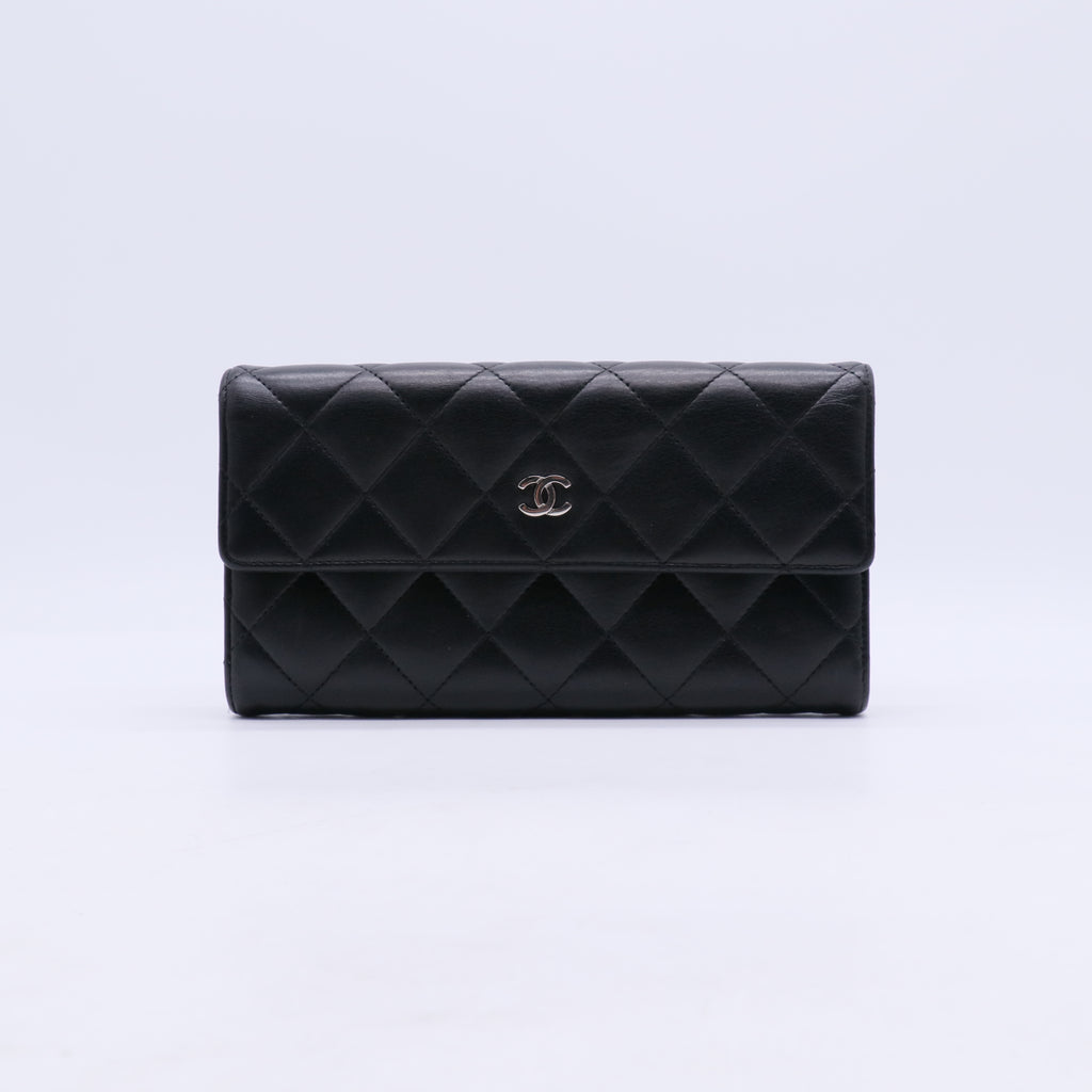 Chanel Lambskin Quilted Large Gusset Flap Wallet W20980