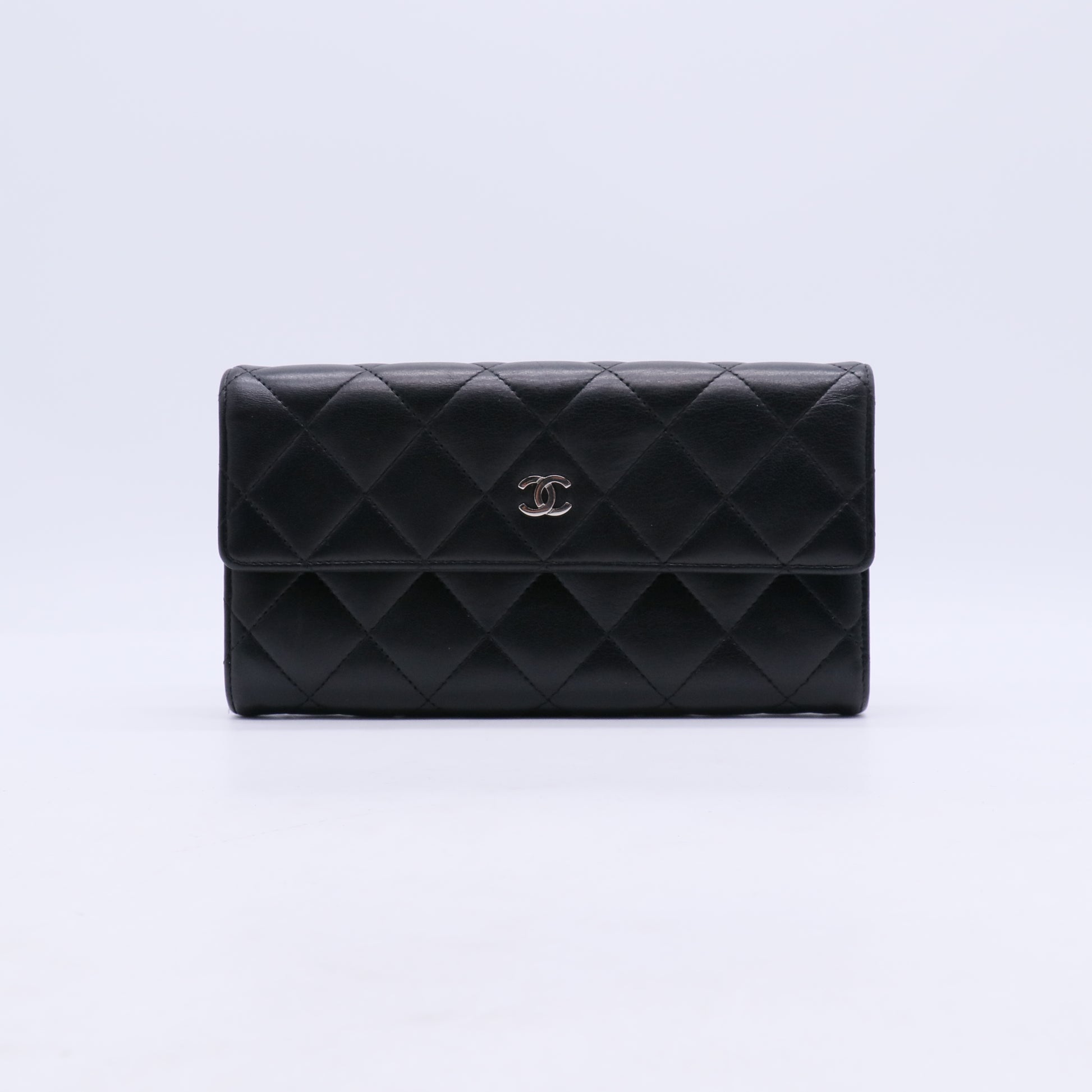 Chanel Lambskin Quilted Large Gusset Flap Wallet W20980