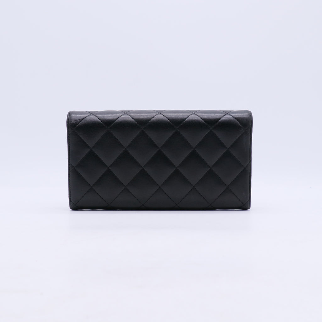 Chanel Lambskin Quilted Large Gusset Flap Wallet W20980