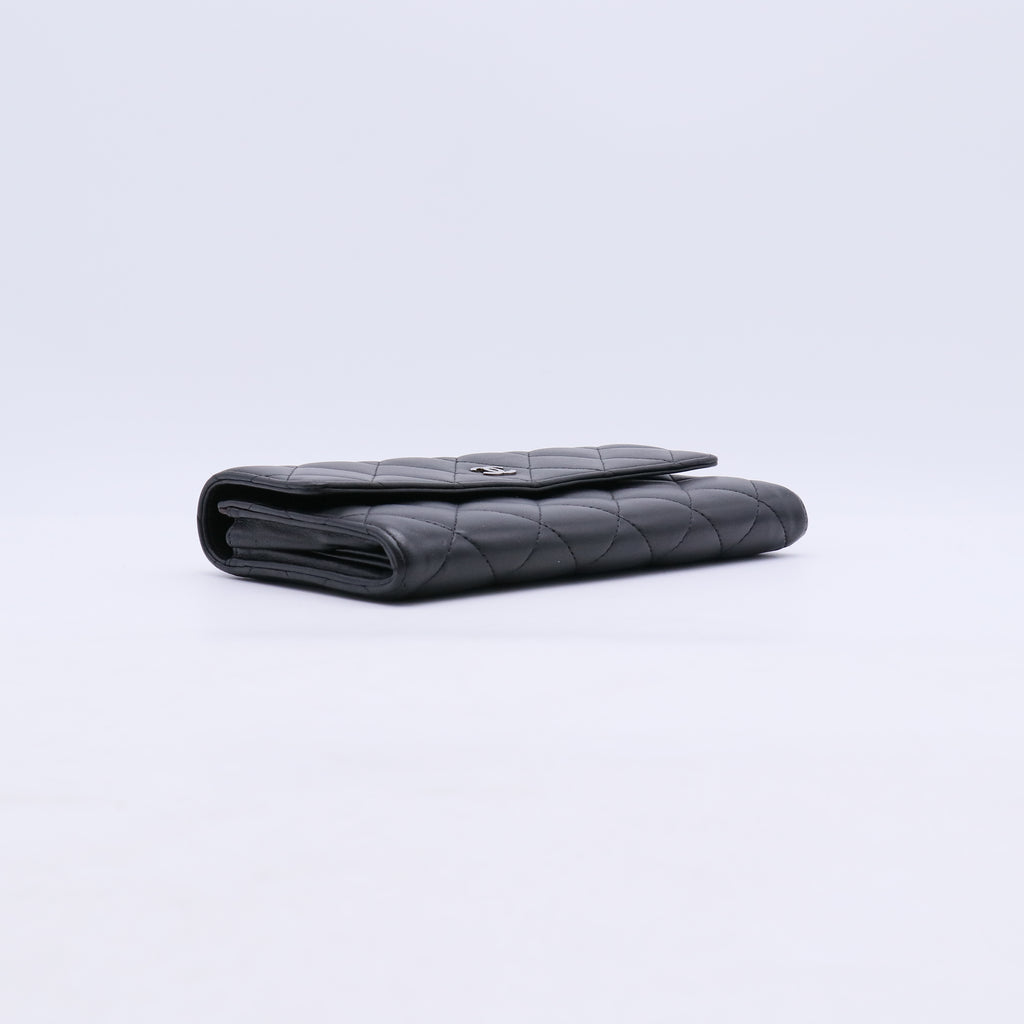 Chanel Lambskin Quilted Large Gusset Flap Wallet W20980