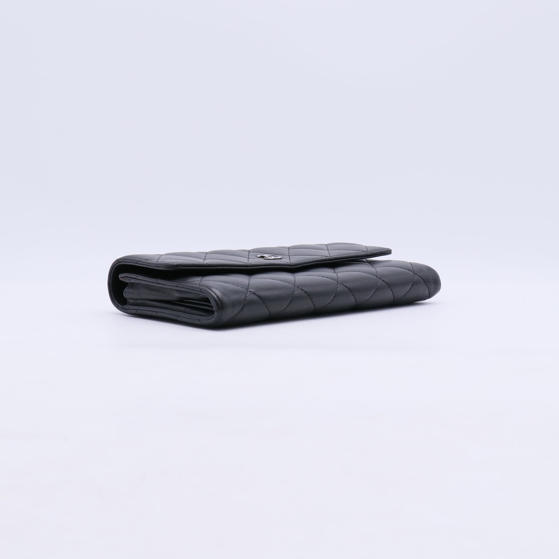 Chanel Lambskin Quilted Large Gusset Flap Wallet W20980