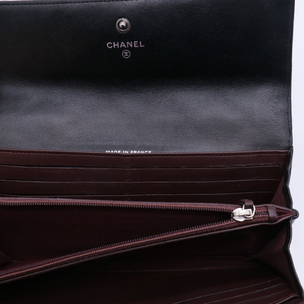 Chanel Lambskin Quilted Large Gusset Flap Wallet W20980