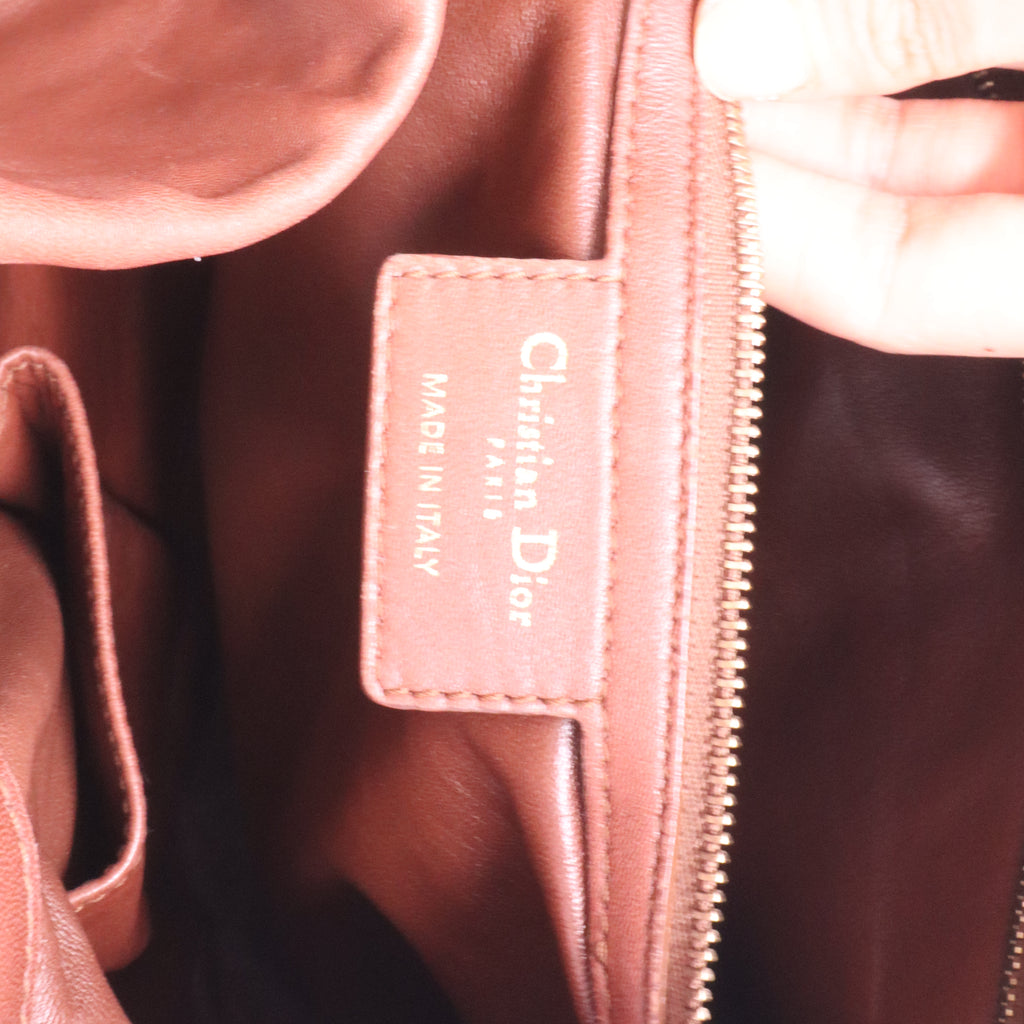 Christian Dior Lambskin Medium Libertine Hobo Brown Twins LDJ3951