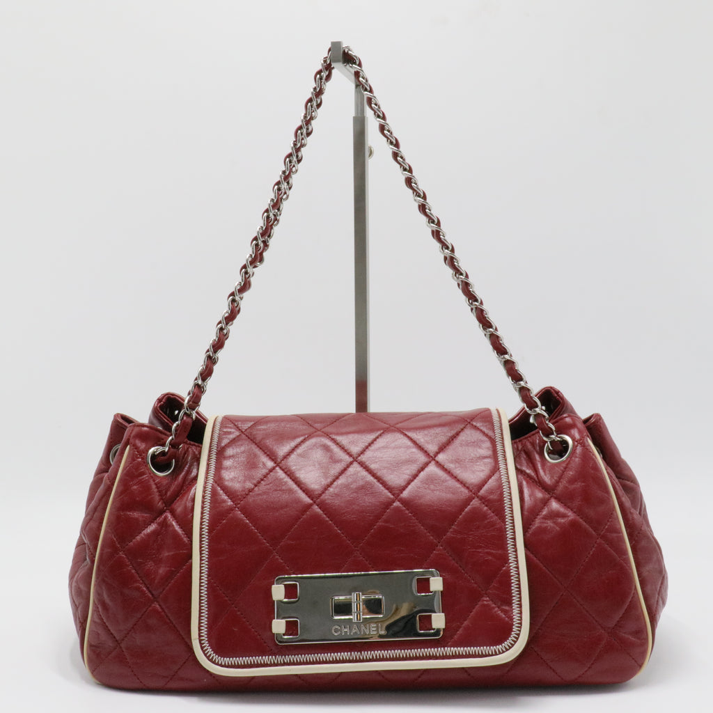 East West Mademoiselle Accordion Flap Bag Quilted Lambskin
