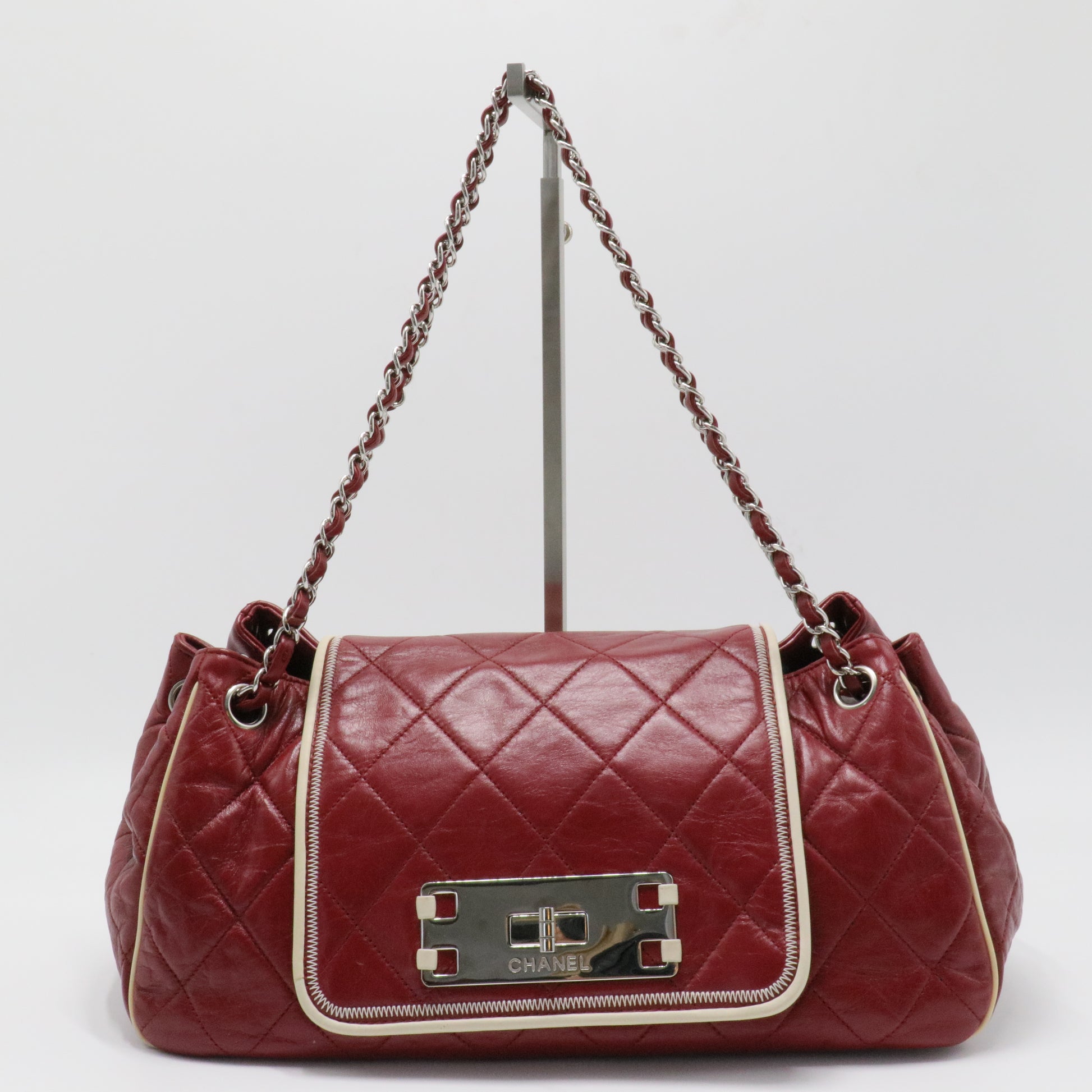 East West Mademoiselle Accordion Flap Bag Quilted Lambskin