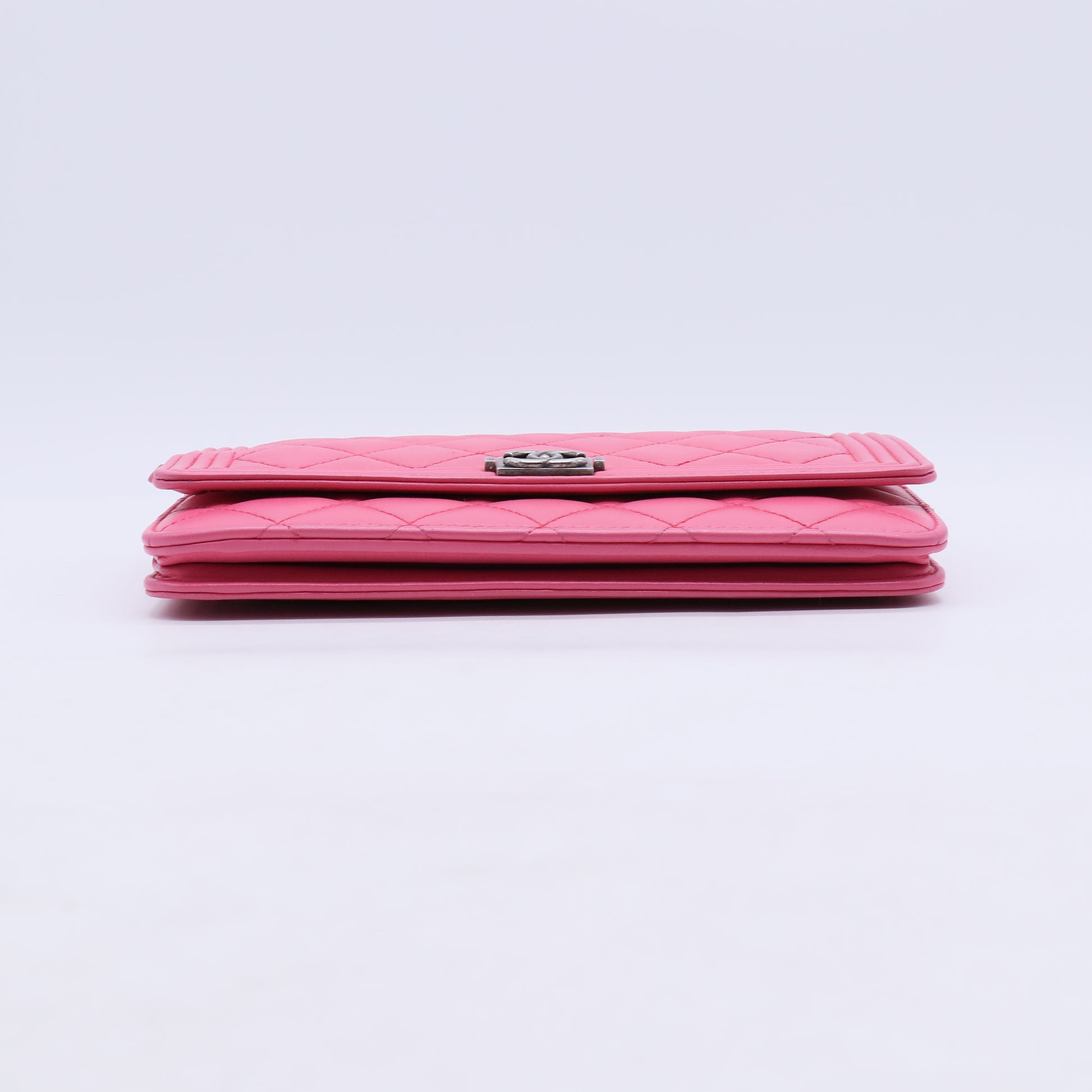 Chanel Lambskin Quilted Boy Wallet on Chain (WOC) B21844