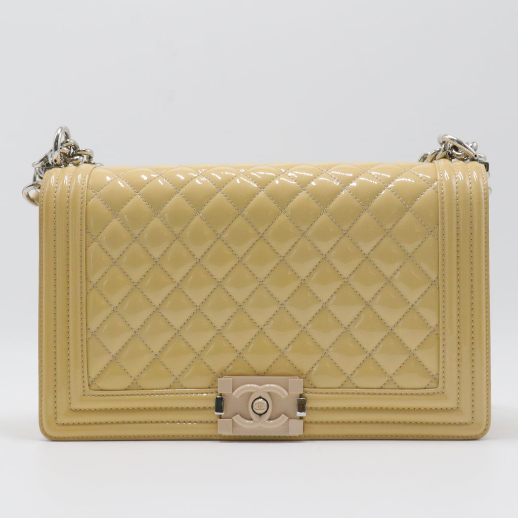 Boy Flap Bag Quilted Patent Large