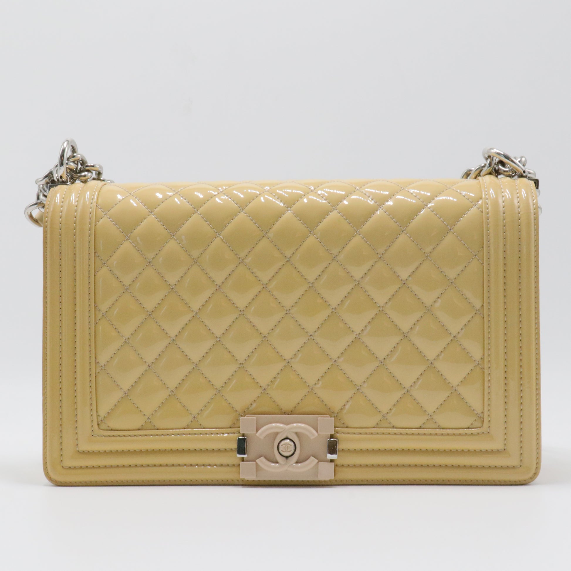 Boy Flap Bag Quilted Patent Large