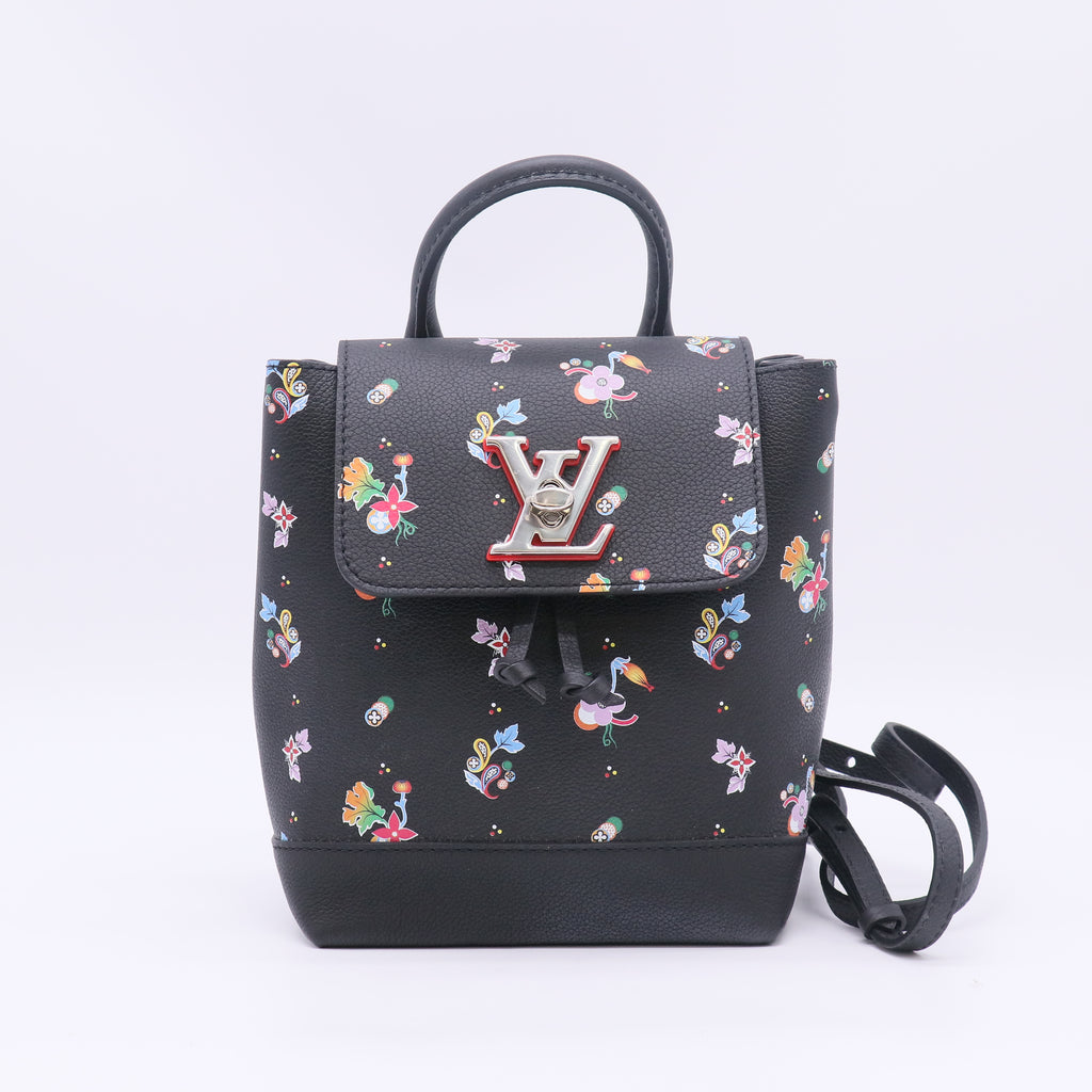 Louis Vuitton Lockme Backpack Floral Printed Leather Mini Twins B23840