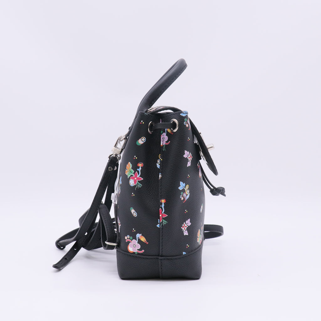 Louis Vuitton Lockme Backpack Floral Printed Leather Mini Twins B23840