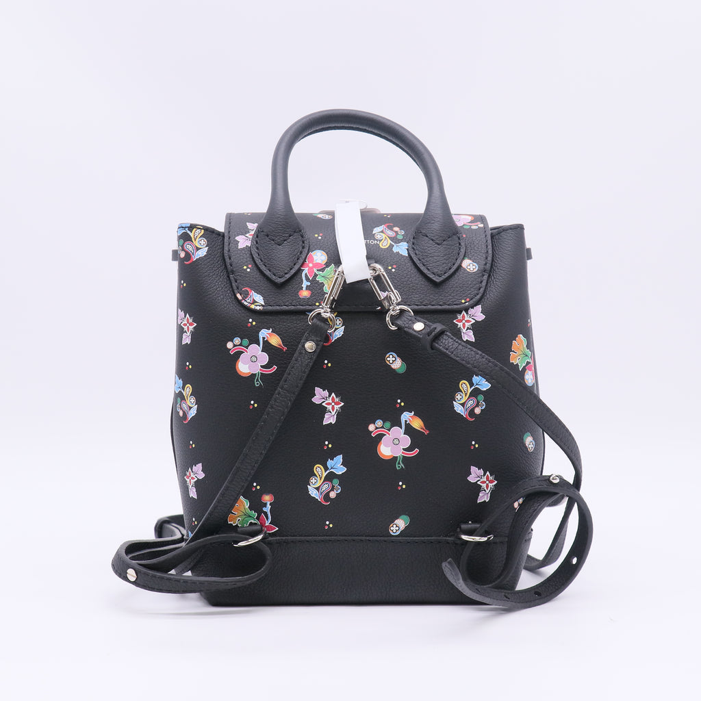 Louis Vuitton Lockme Backpack Floral Printed Leather Mini Twins B23840