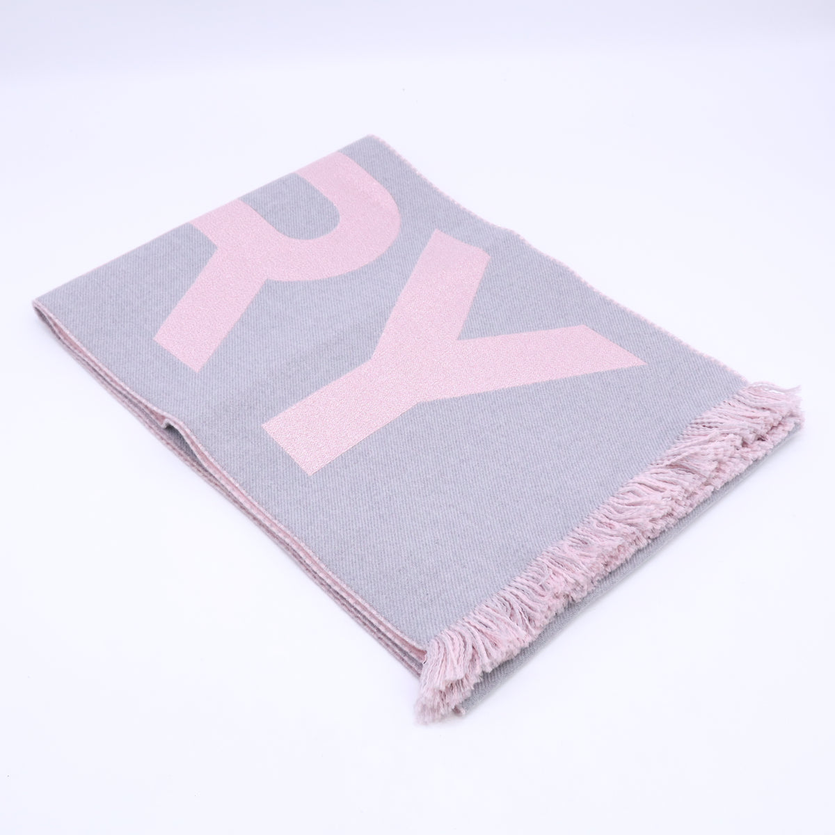 Burberry Logo Wool Scarf  Grey & Pink W23421