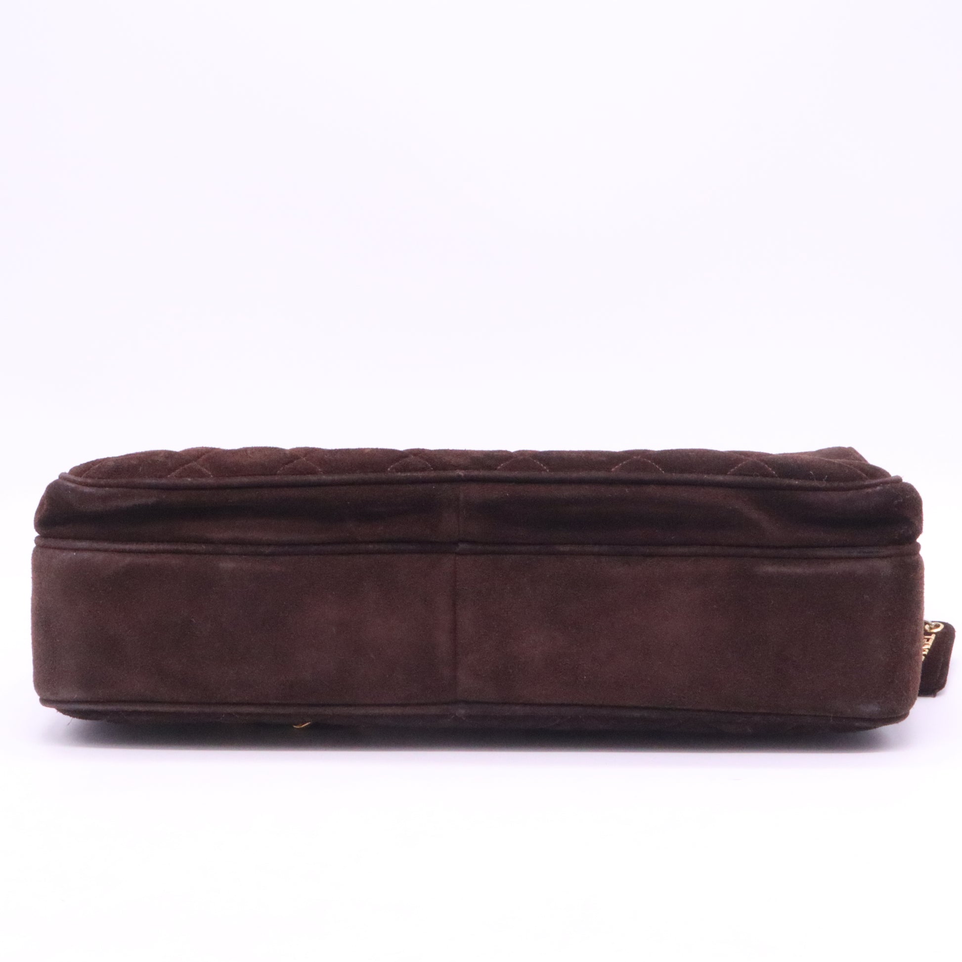 Chanel Vintage Front Pocket Camera Bag Quilted Suede Large Twins LDJ3981