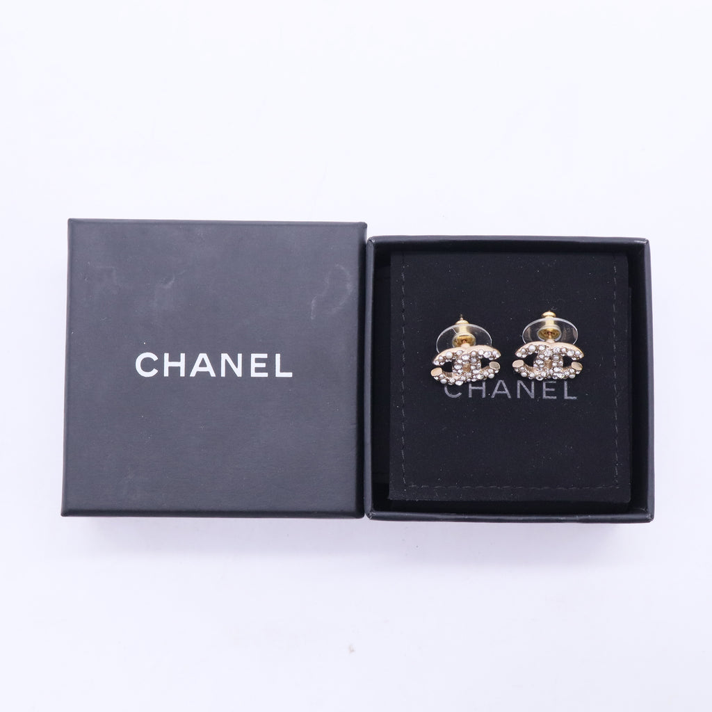 CC Crystal Gold Tone Mini Stud Earrings W20242