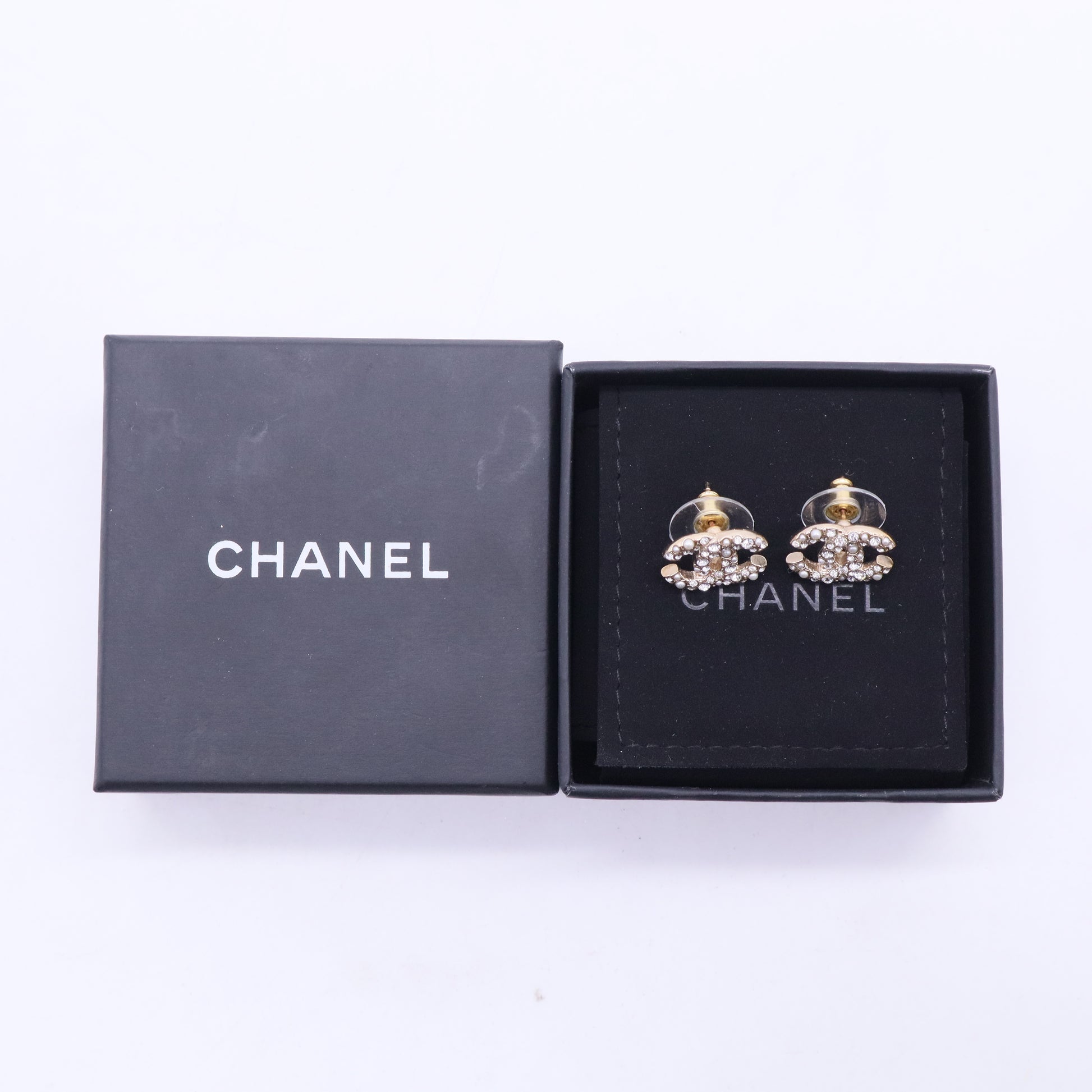 CC Crystal Gold Tone Mini Stud Earrings W20242