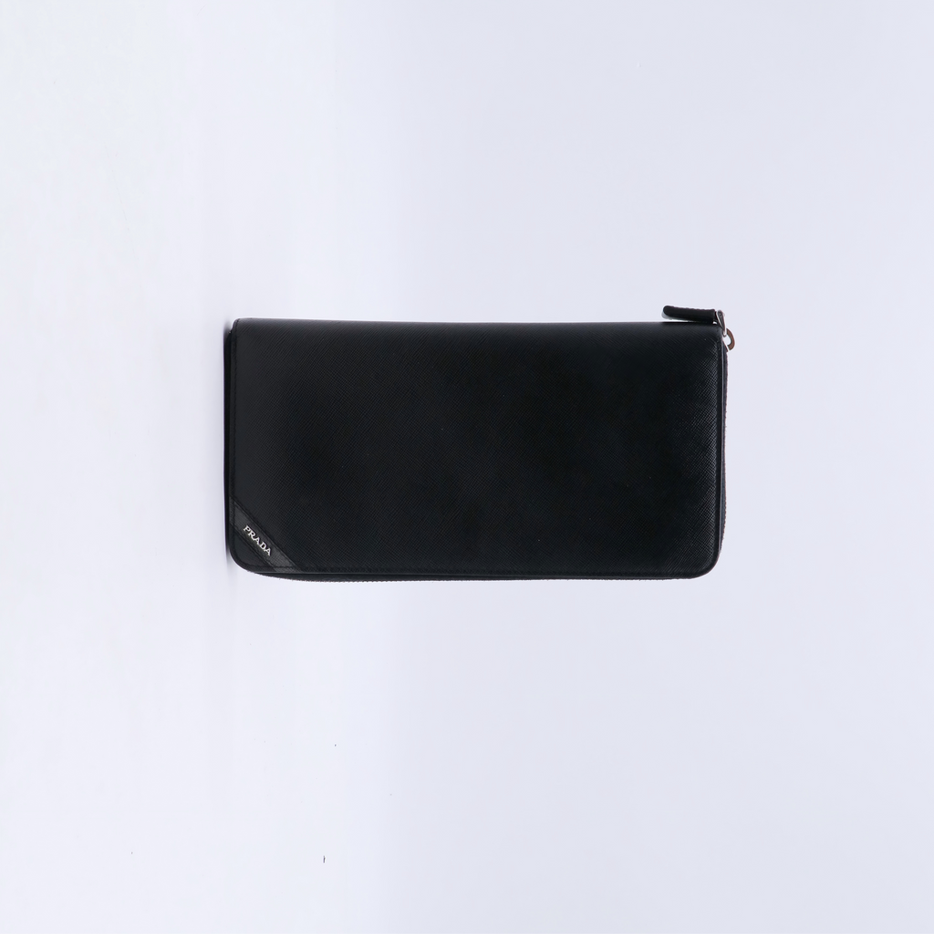 Prada Saffiano Leather Zip-Around Long Wallet W21155