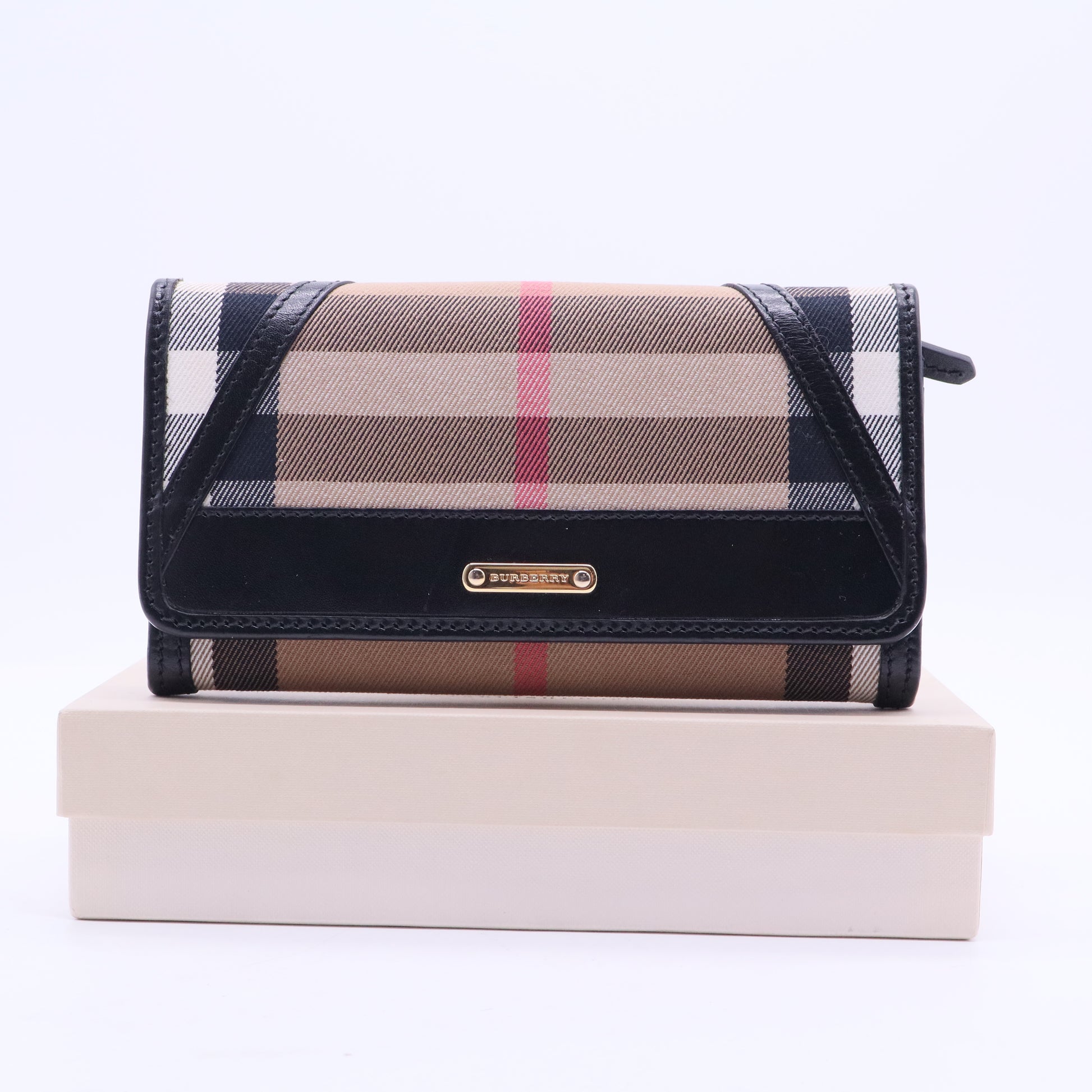 Black House Check Fabric Leighton Continental Wallet W20229