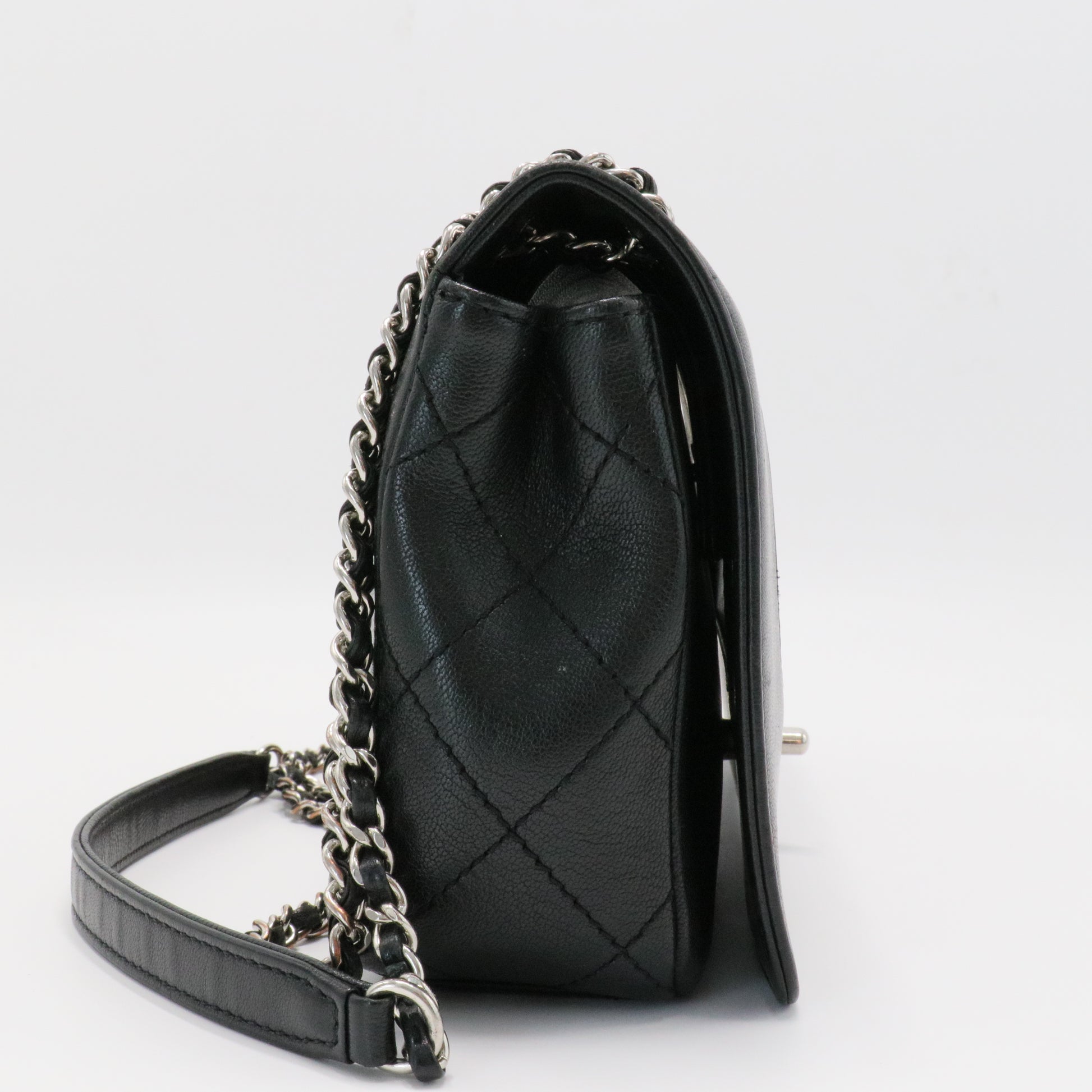 Mademoiselle Vintage Flap Bag Quilted Sheepskin Medium