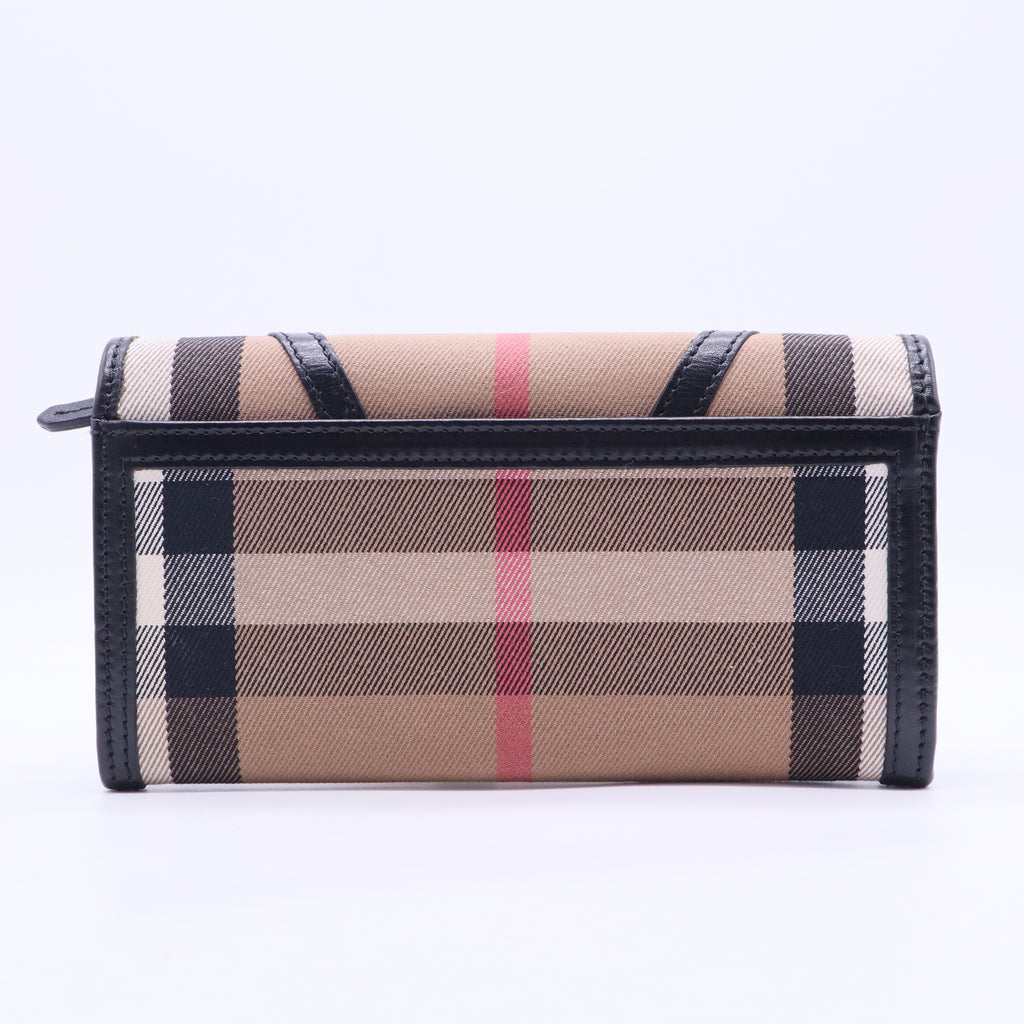 Black House Check Fabric Leighton Continental Wallet W20229