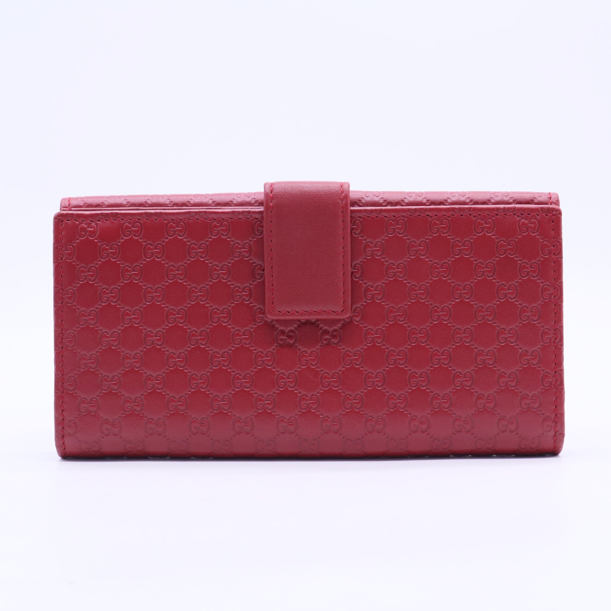 Red Microgucissima Leather Continental Flap Wallet W20225