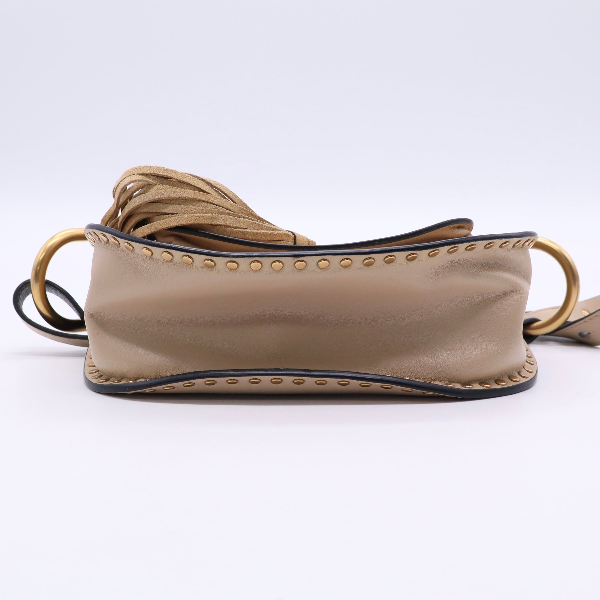 Pearl Beige Braided Leather Medium Hudson Bag B20988