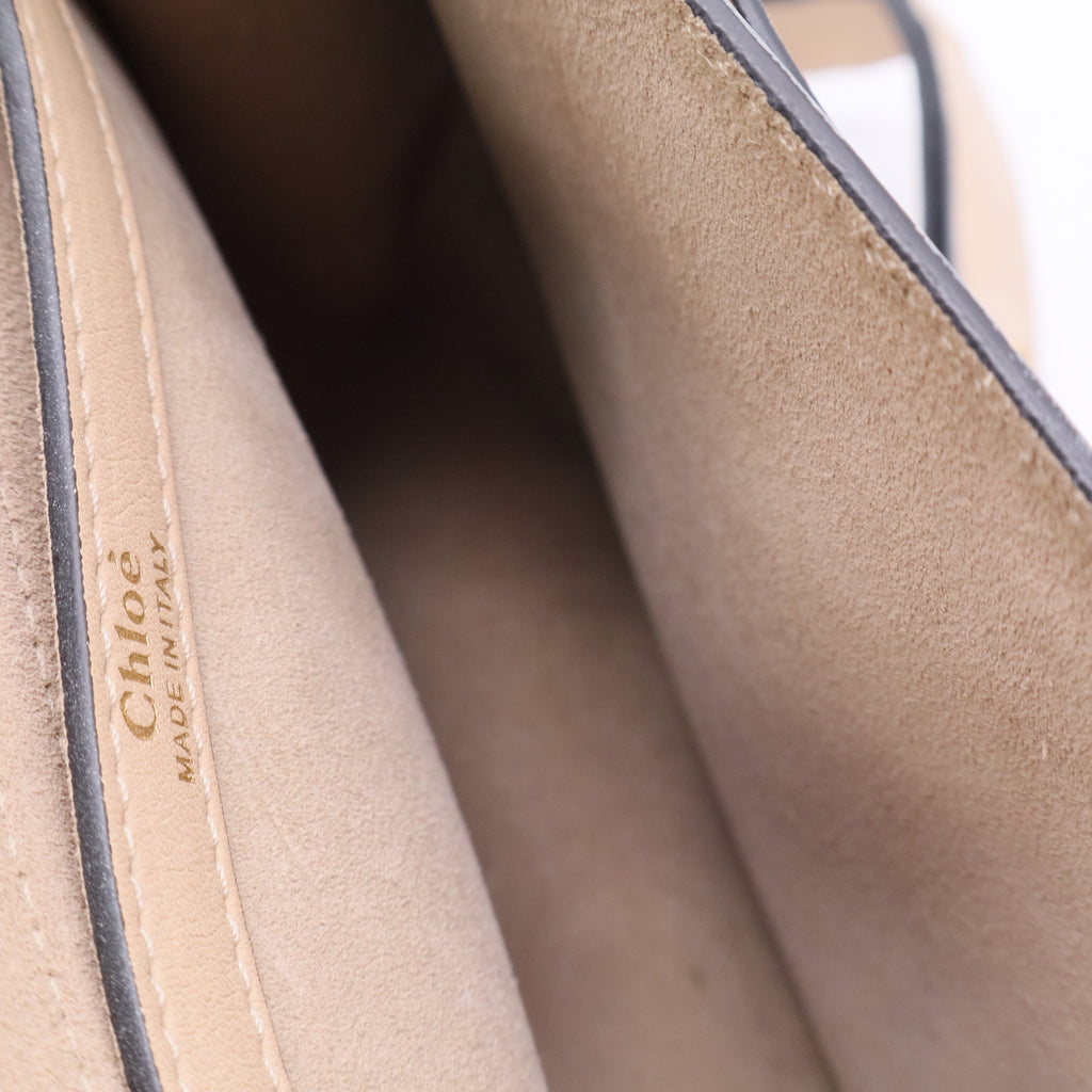 Pearl Beige Braided Leather Medium Hudson Bag B20988