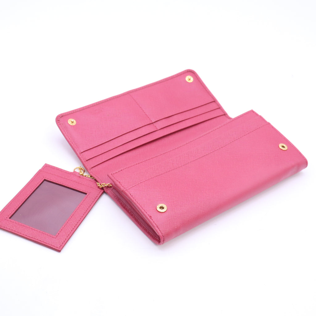 Prada Saffiano Long Flap Wallet W23616