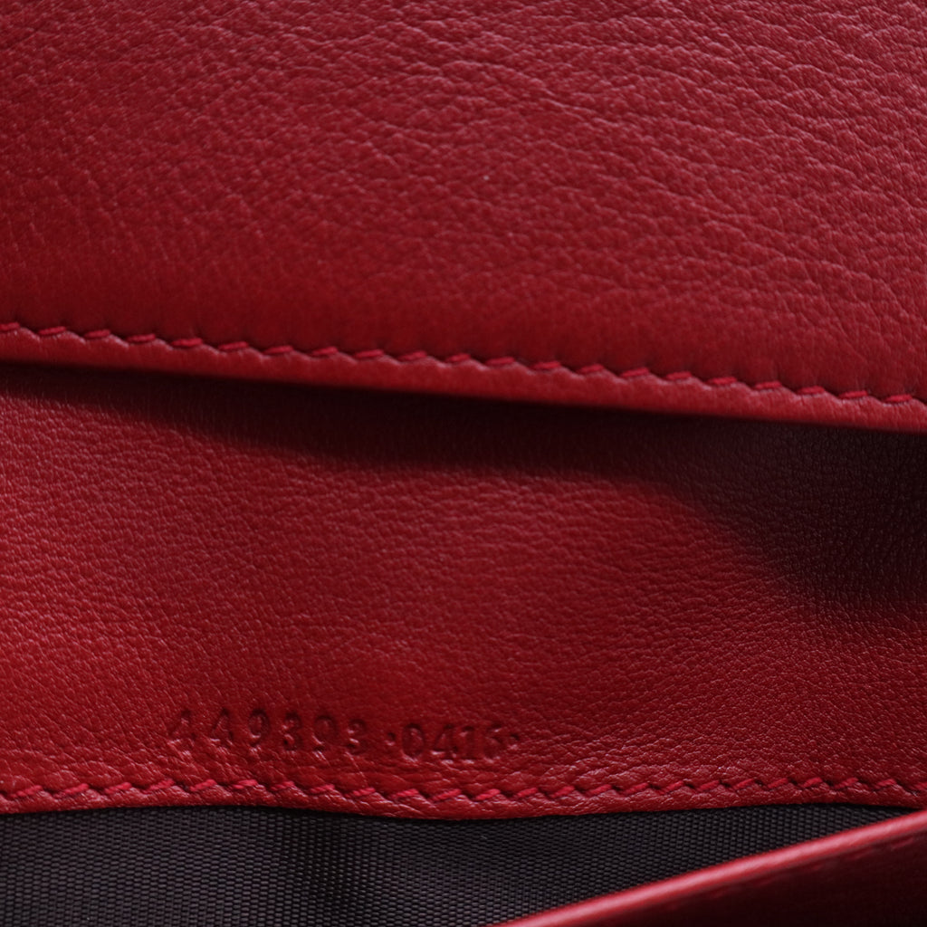 Red Microgucissima Leather Continental Flap Wallet W20225