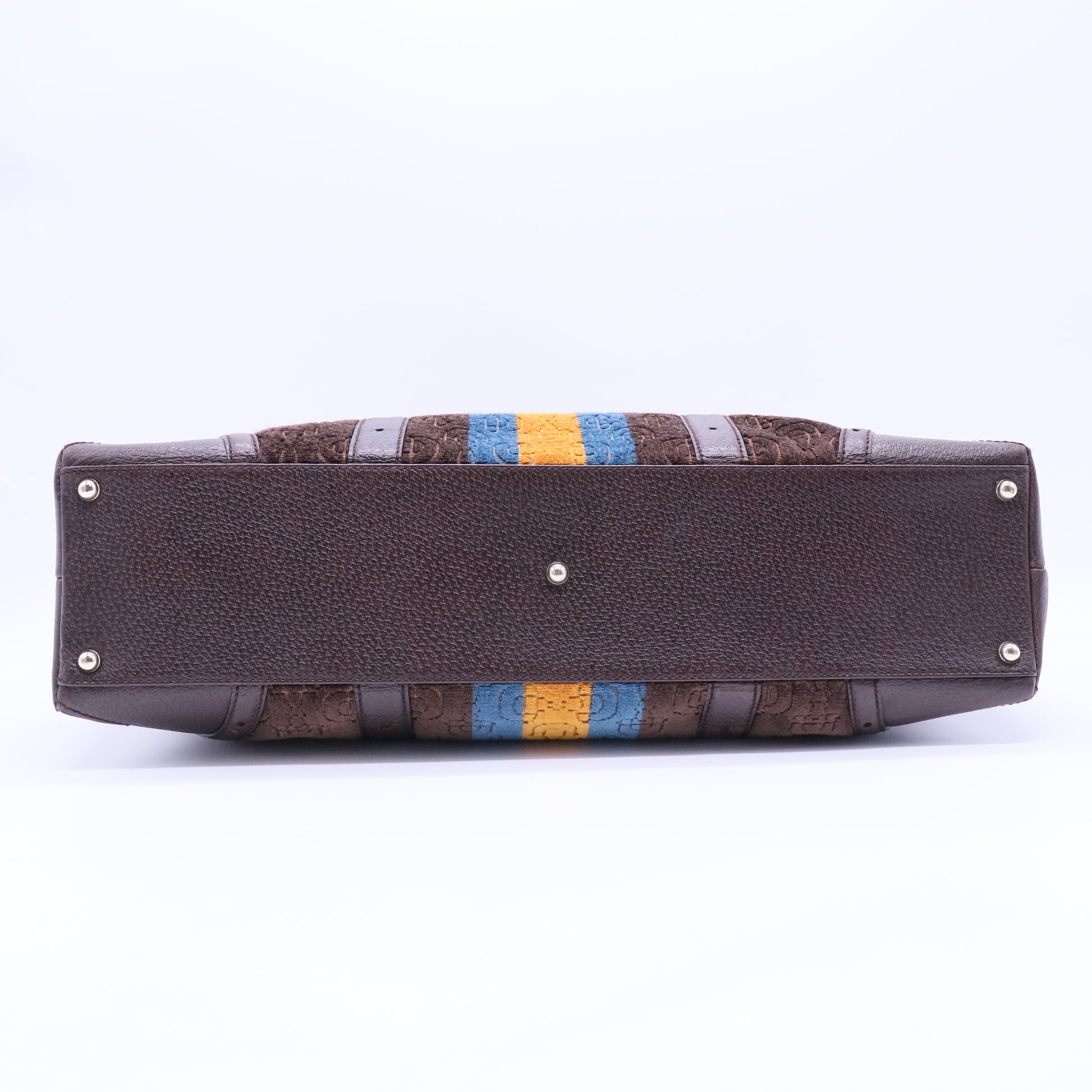 Brown Velour Medium Horsebit Hobo Bag