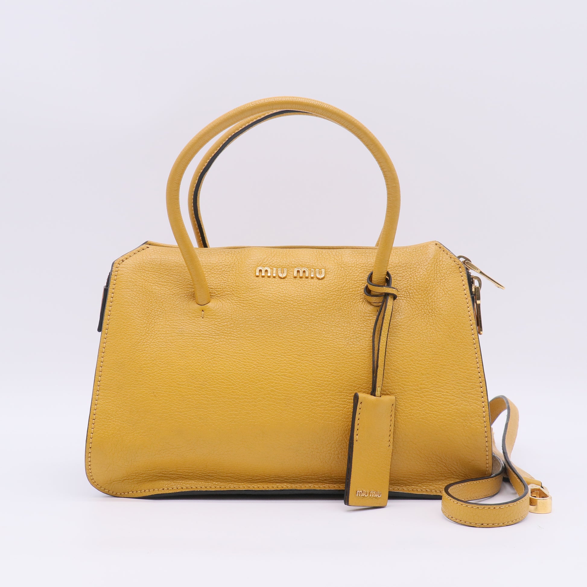 Miu Miu Madras Leather Top Handle Satchel B23643