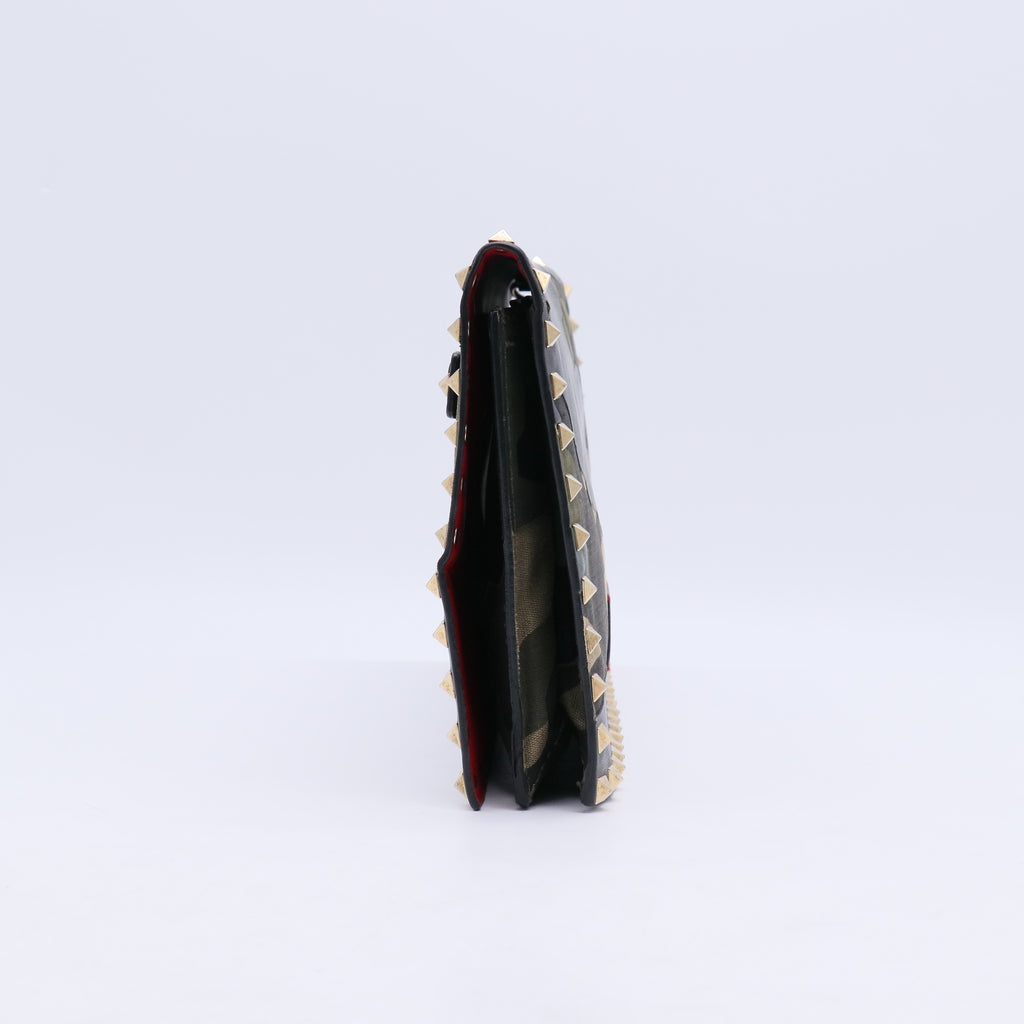 Valentino Garavani Rockstud Camouflage Flap Clutch W21088