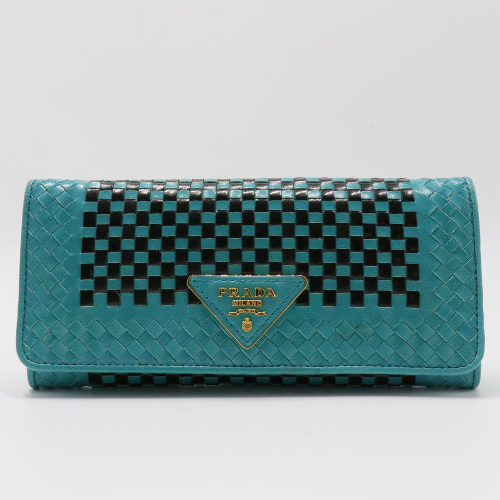Madras Woven Leather Wallet