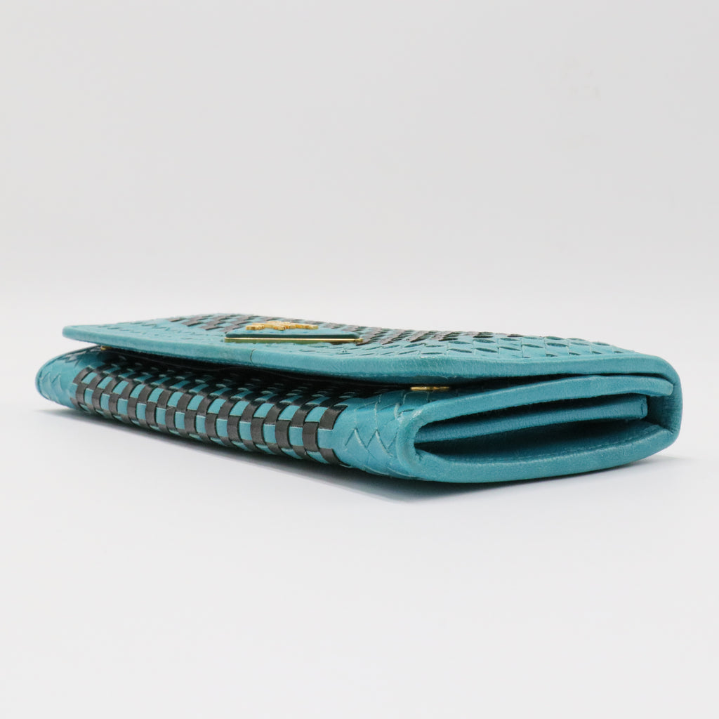 Madras Woven Leather Wallet