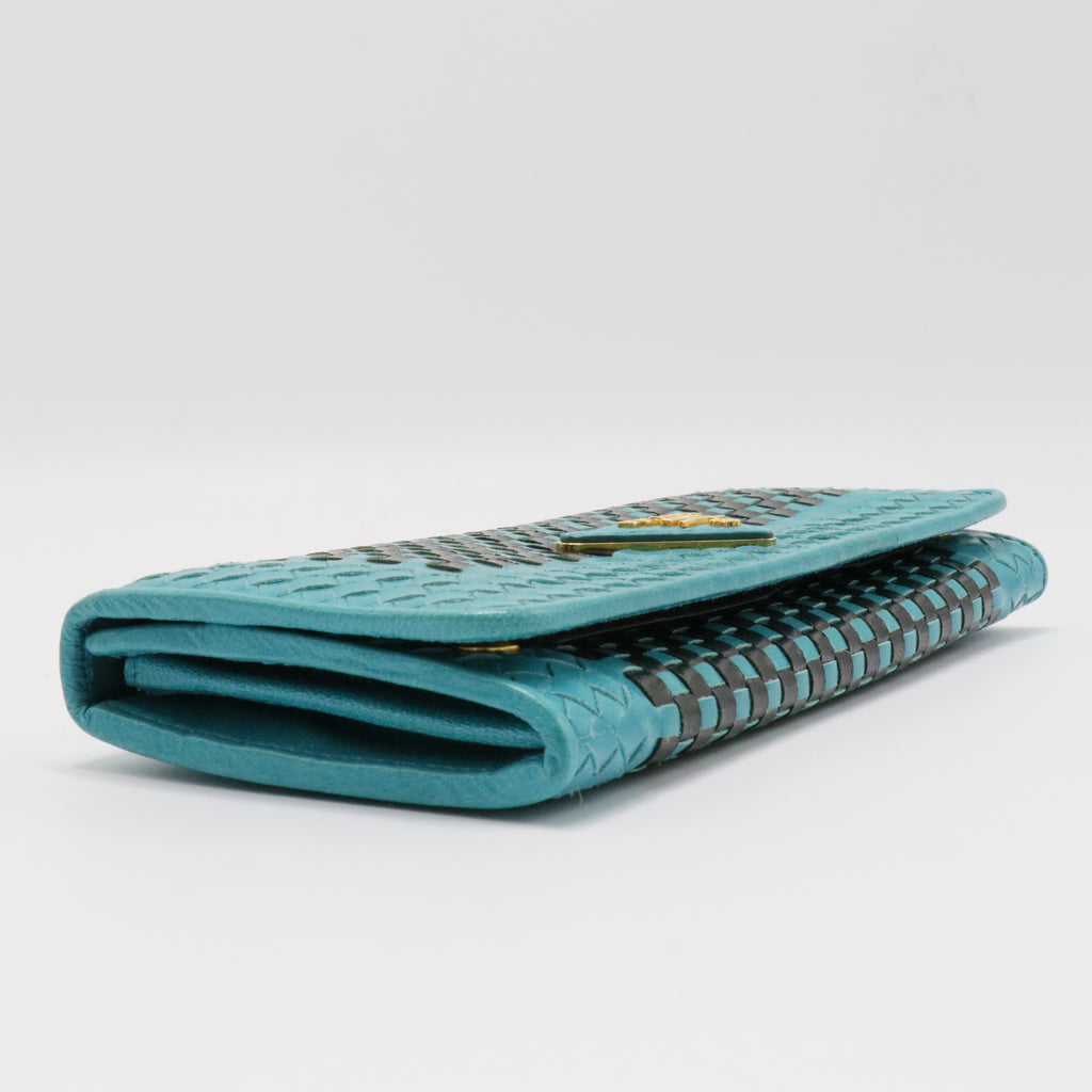 Madras Woven Leather Wallet