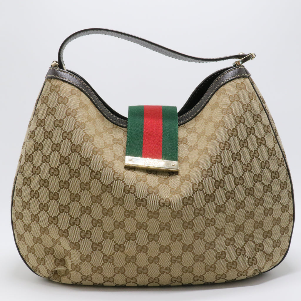 Monogram New Ladies Web Large Hobo Brown