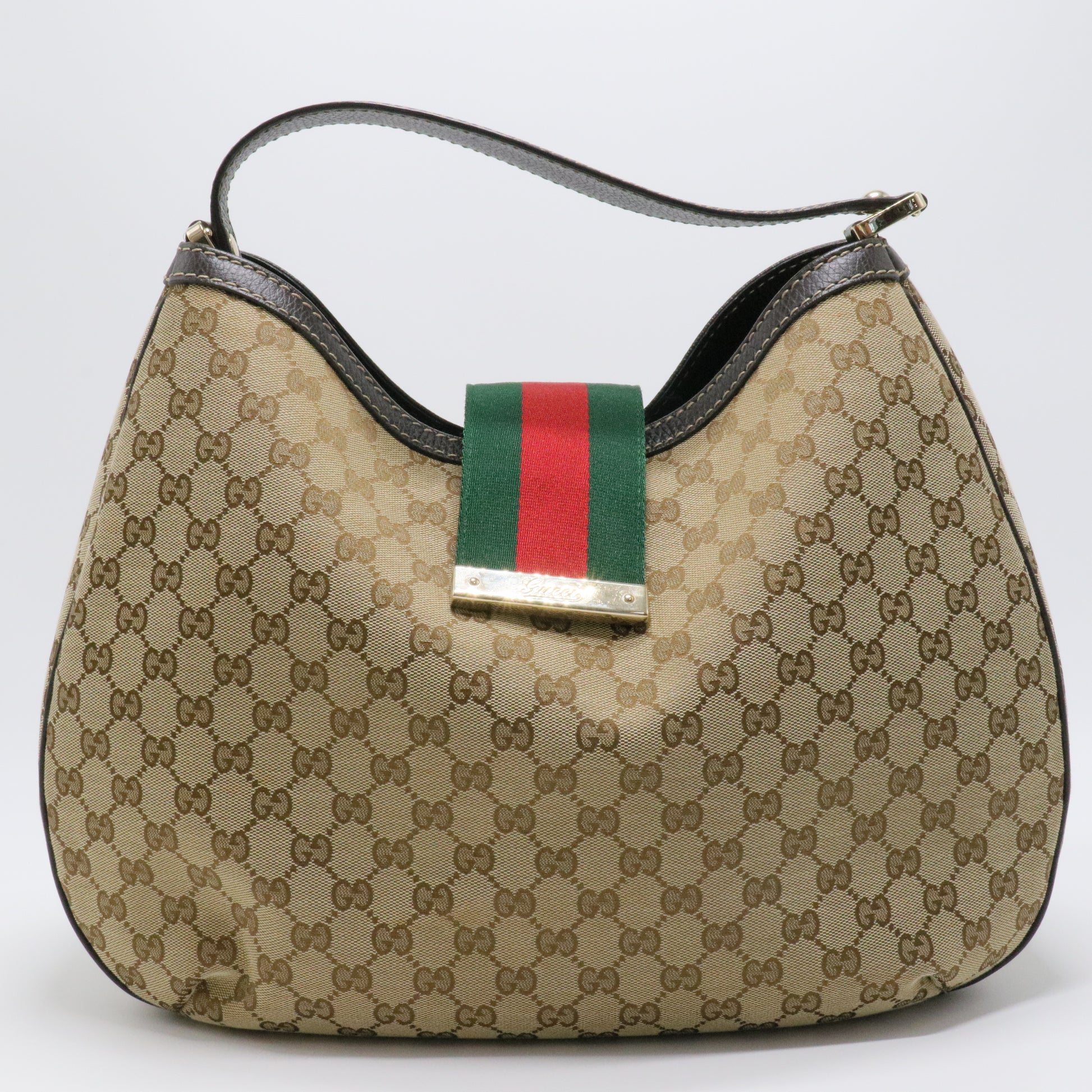 Monogram New Ladies Web Large Hobo Brown
