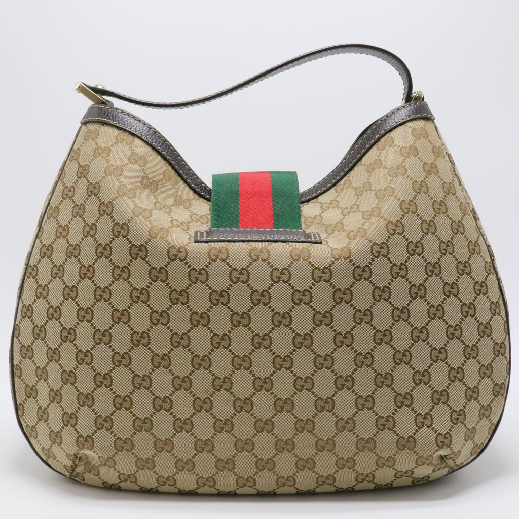Monogram New Ladies Web Large Hobo Brown