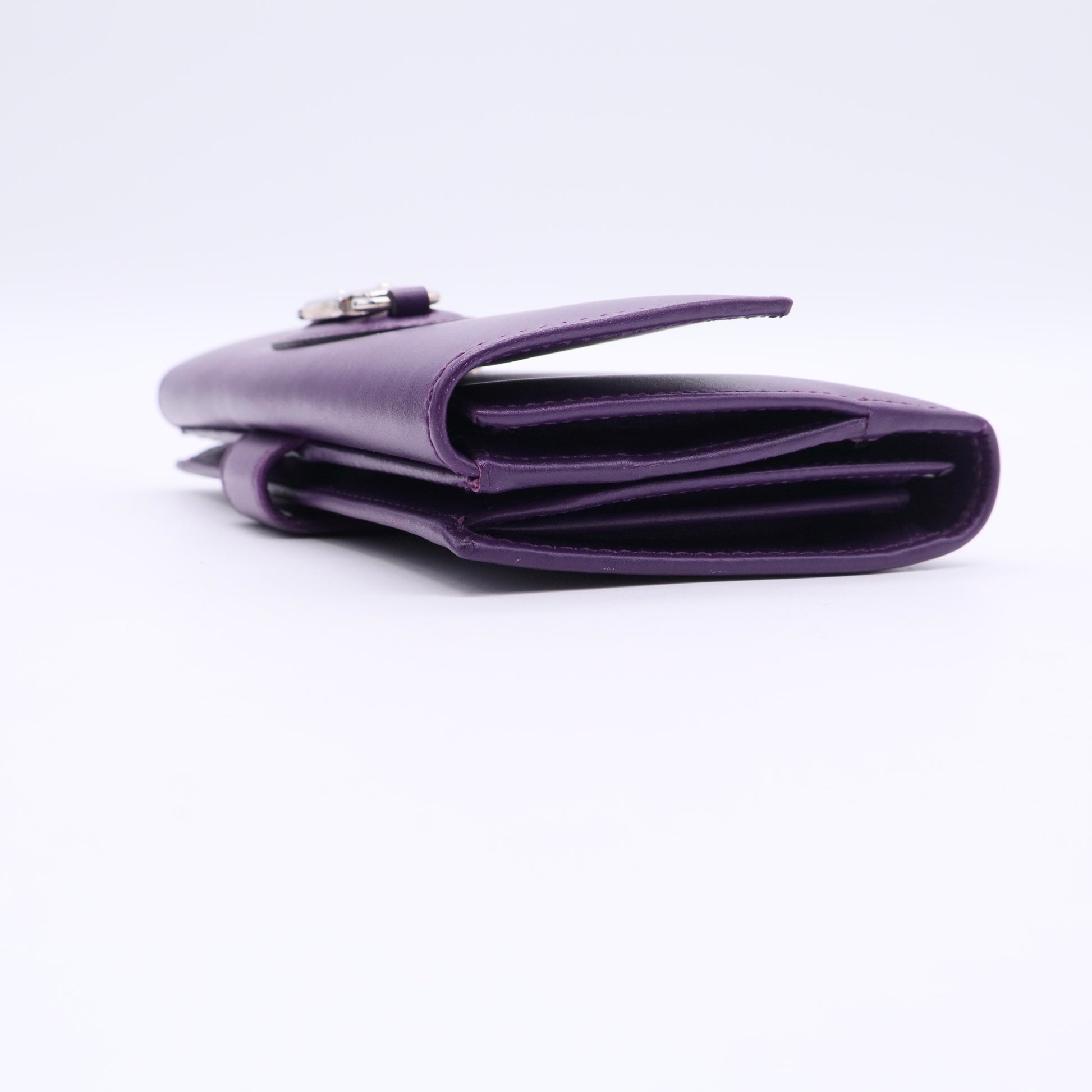Purple Grained Leather Wallet W20662
