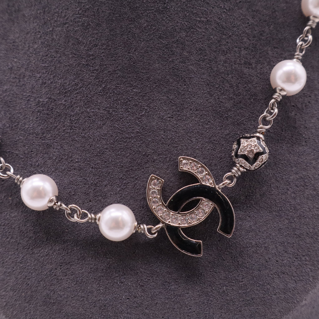 Chanel double c diamond engraved necklace twins