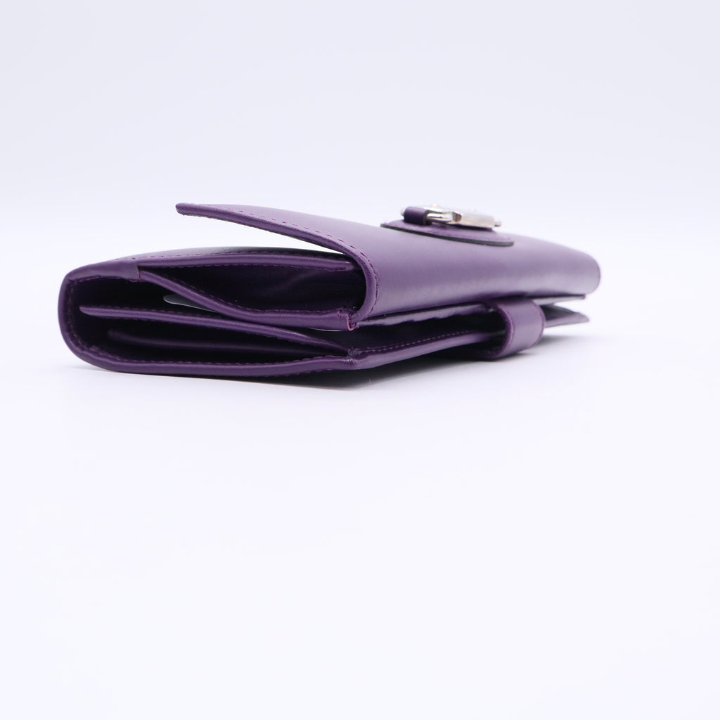 Purple Grained Leather Wallet W20662